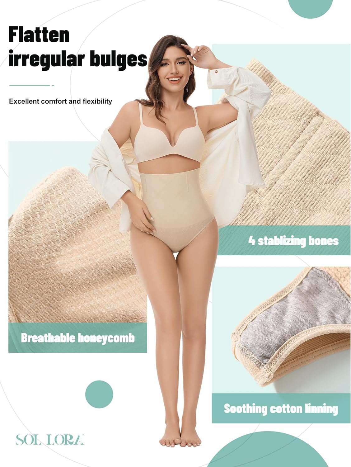 Thong Shapewear Tummy Control, High Waist Women'S Shapewear Underwear and Spanks