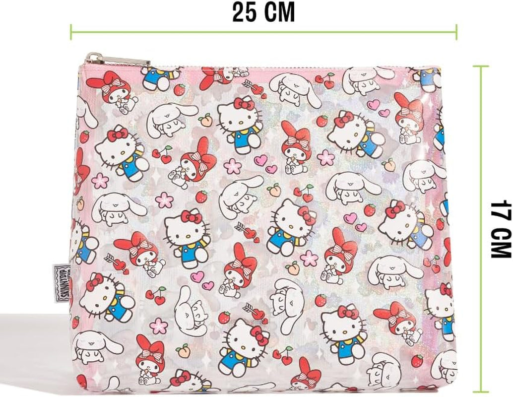Wash Bag - Hello Kitty Cute Toiletry Bag, Clear Makeup Bag, Ideal for Cosmetics Travel Accessories, Toiletries Essentials Bag for Women, Teenage Girls - Hello Kitty & Friends UK UK