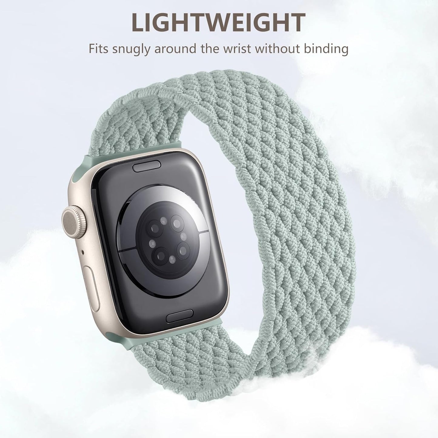 Braided Solo Loop Compatible with Apple Watch Ultra/Ultra 2 Band 42Mm 44Mm 45Mm 49Mm Men, Adjustable Stretchy Nylon Solace Bands Elastic Sport Wristband Straps for Iwatch Series 9 8 7 6 5 4 3 2