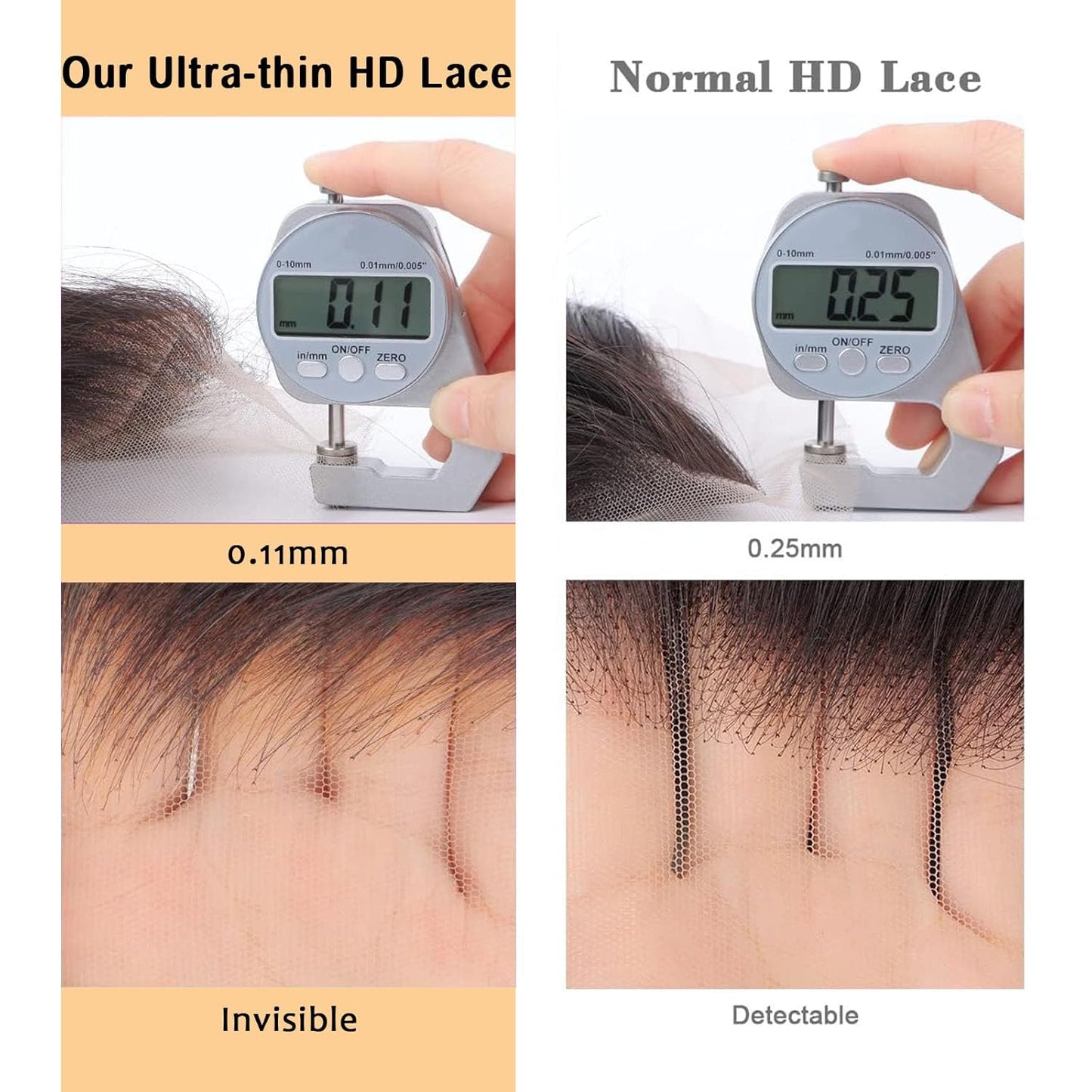 13X4 Frontal HD Lace Frontal 16 Inch Straight Frontal Human Hair Transparent HD Frontal Closure 150% Density Natural Hairline Pre Plucked with Baby Hair Black Color