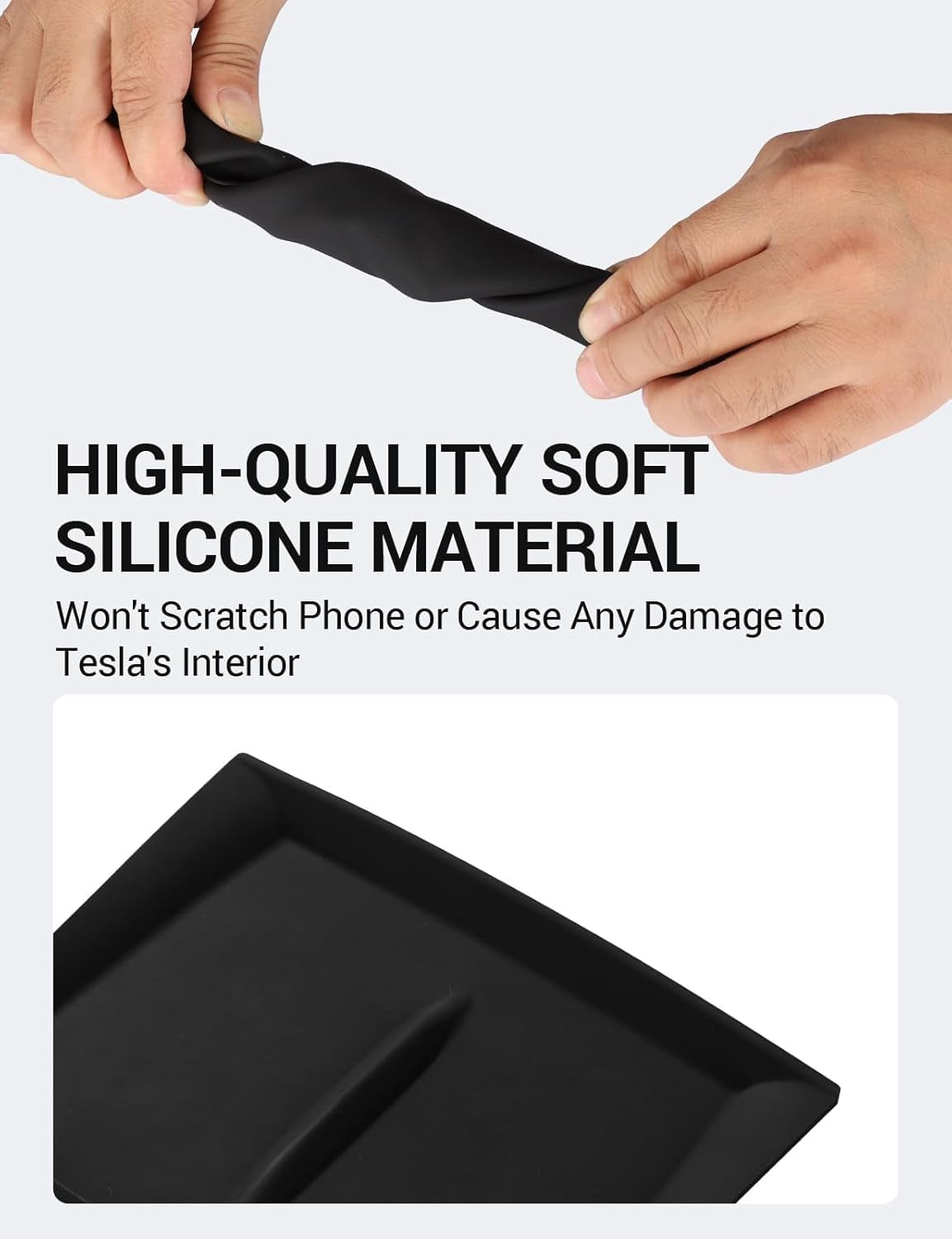 Upgrade Tesla Model 3 Highland Center Console Wireless Charger Mat Silicone Cover Wireless Charging Phone Pad for 2024 2025 Model 3 Interior Accessories