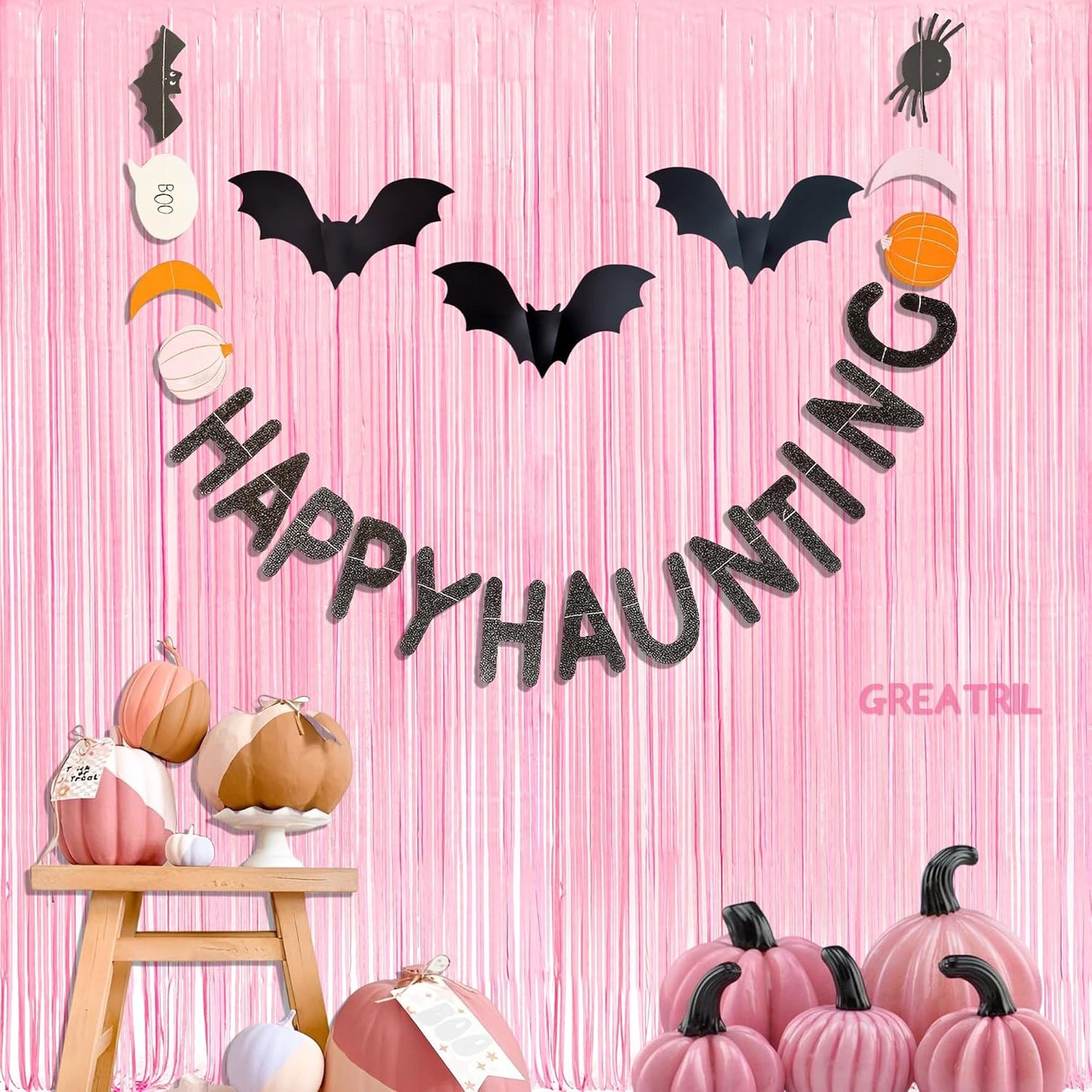 Pastel Pink Party Backdrop Decoration - Baby Pink Foil Fringe Streamers for Baby/Boo Day/Valentines/Cowgirl/Sweet/Cloud/Unicorn/Princess/Bow Themed - 3.2Ft X 8.2Ft - 2 Packs