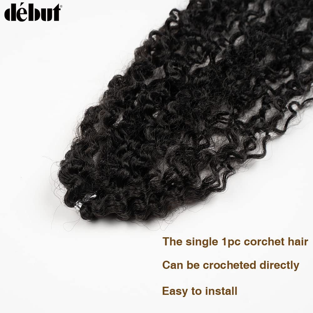 Synthetic Hair Bundles Weave Bundles 7Pcs Afro Kinky Curly 22 24 26 Inch 220G High Temperature Fiber (1B)