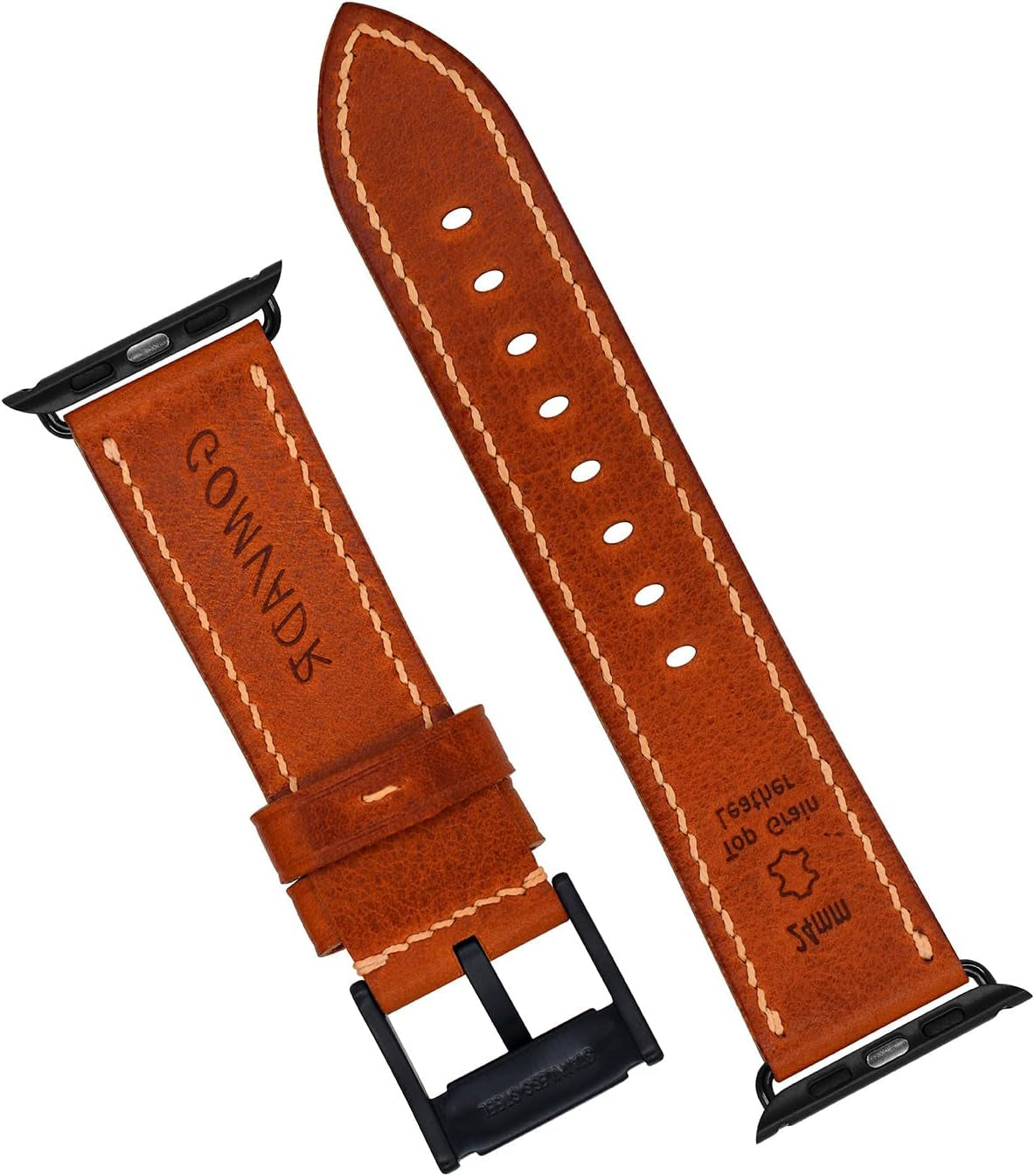 Compatible with Apple Watch Bands Leather Band 38Mm/40Mm/41Mm 42Mm/44Mm/45Mm, Top Layer Full Grain Vintage Leather Strap for Men Women,Genuine Leather Strap Replacement Bands for Apple Watch Series 9/8/7/6/5/4/3/2/1/SE