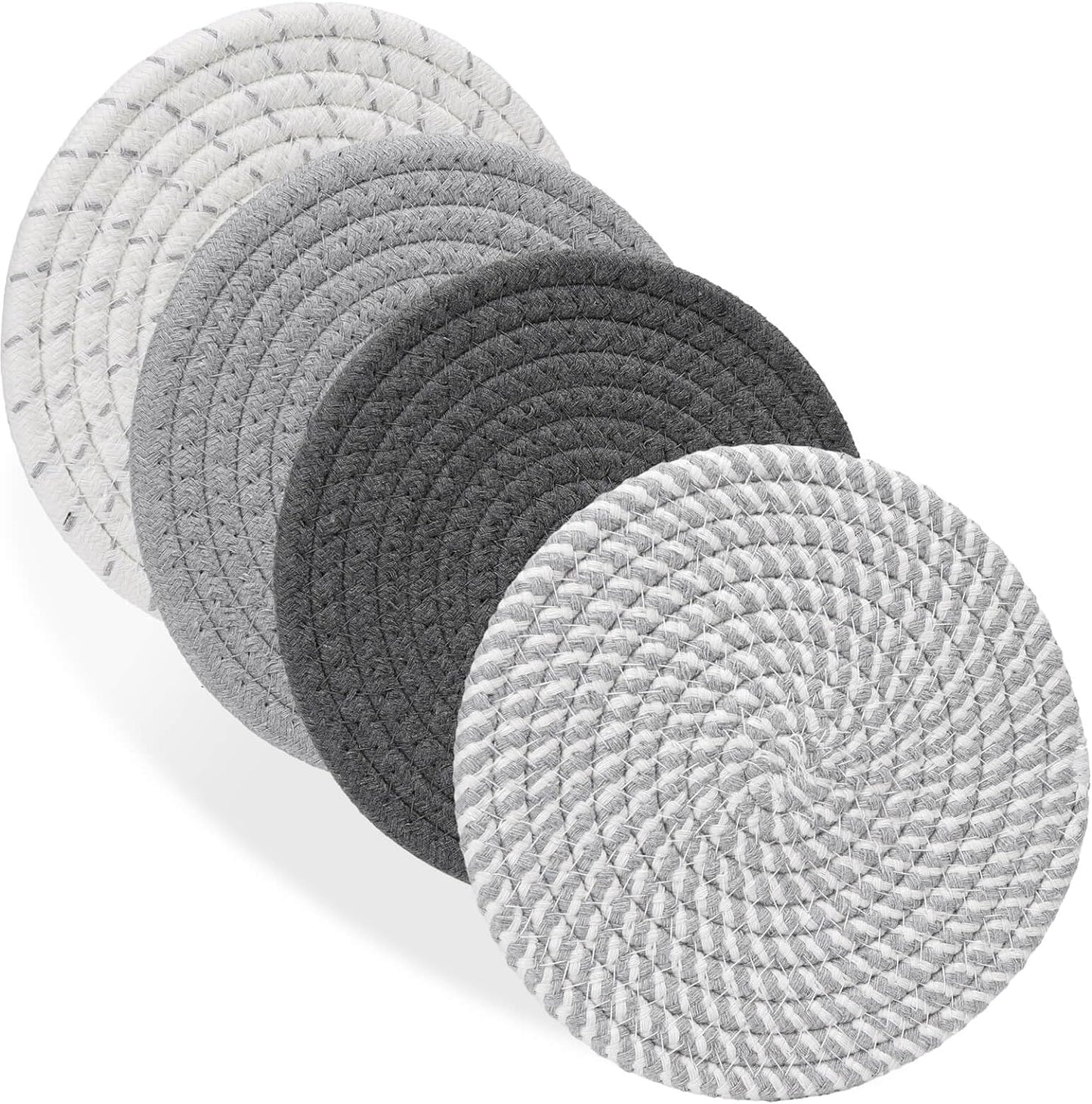 7" Trivets for Hot Dishes, Hot Pots and Pans, 4 Heat Resistant Hot Pads, Pot Holders for Kitchen, Hot Plate Mats for Kitchen Countertops, Table, Home Essentials, Farmhouse Decor