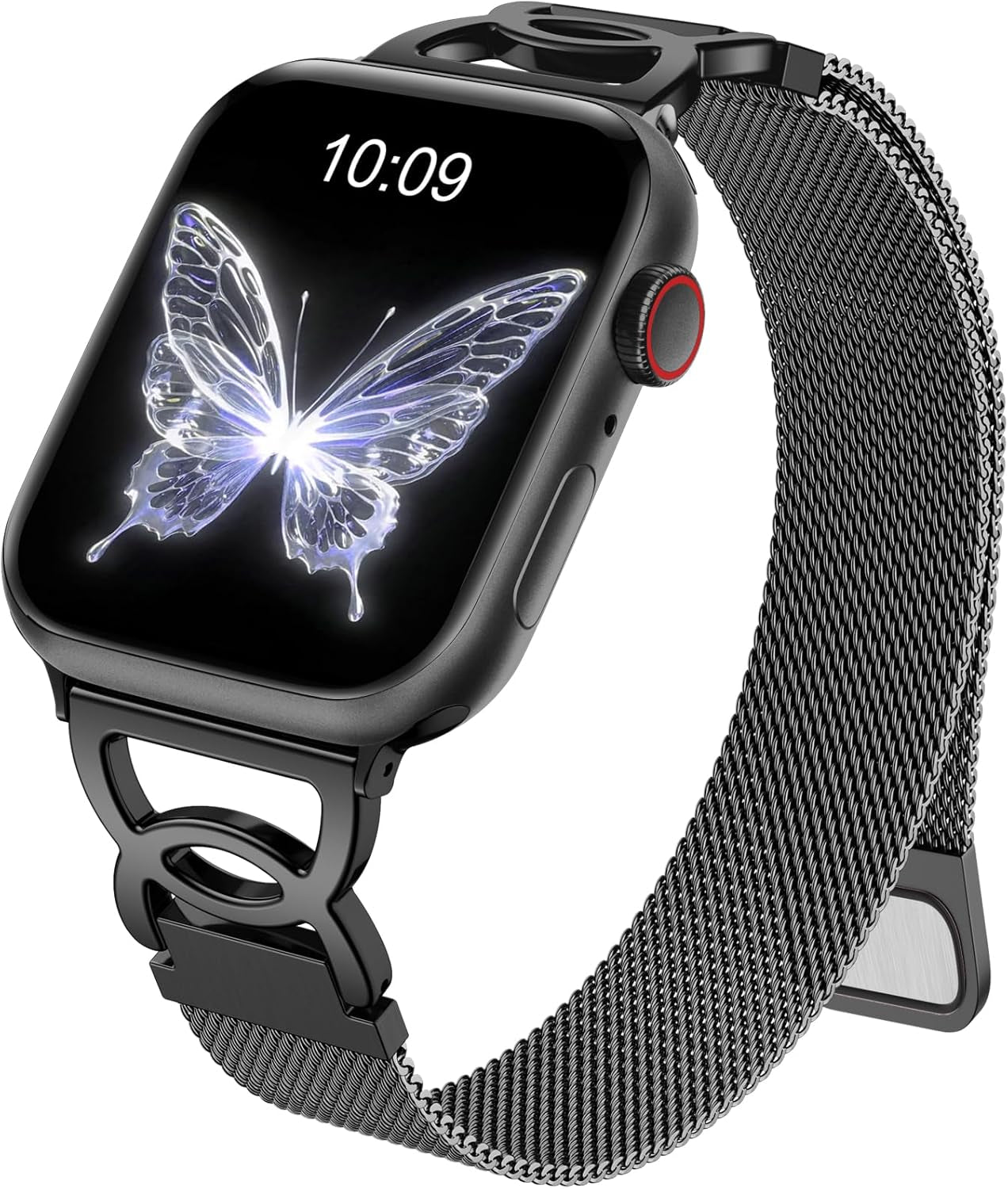 Slim Milanese Loop Compatible with Apple Watch Band 40Mm 41Mm 38Mm 42Mm 44Mm 45Mm 46Mm 49Mm Women, Thin Stainless Steel Mesh Loop Magnetic Wristbands for Iwatch SE Series 10 9 8 7 6 5 4 3 2 1