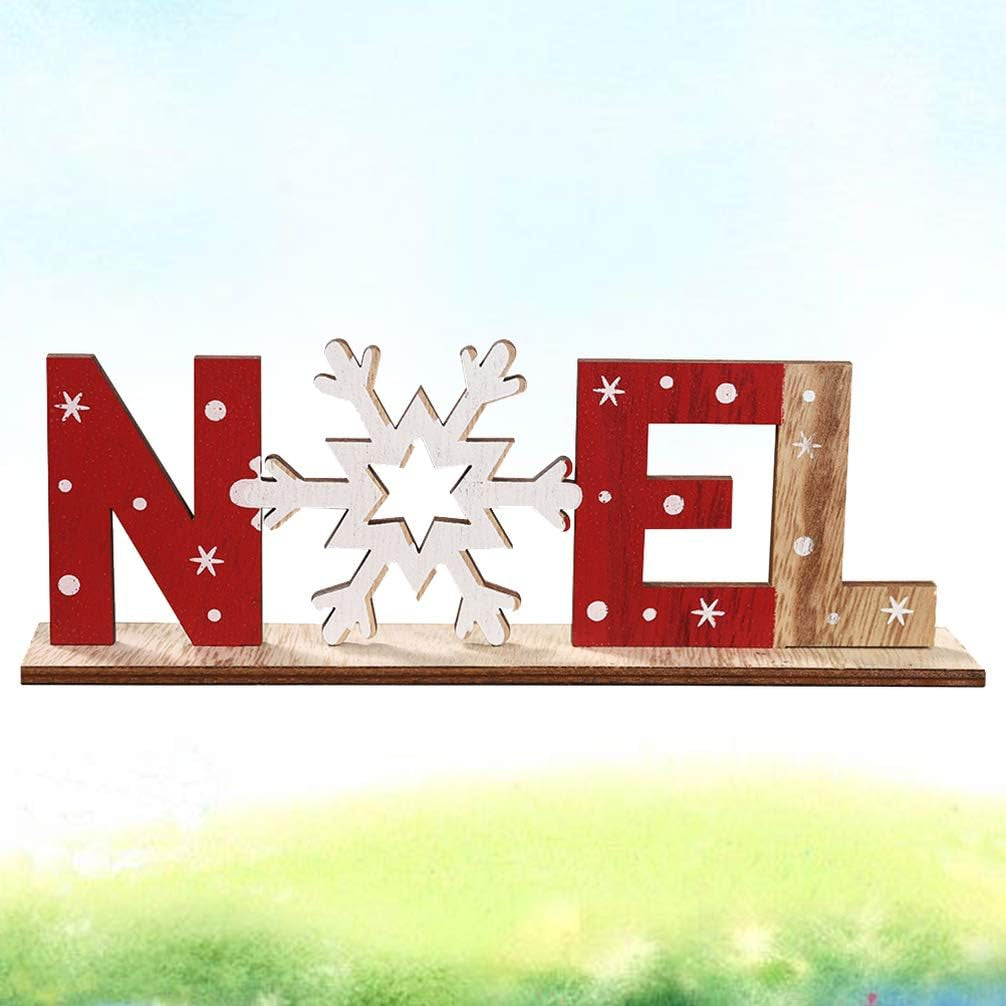Christmas Decoration Noel Wood Sign Christmas Holiday Snowflake Wood Plaque Sign Decorative Table Top Sign Plaque Xmas Party Decoration, for Friends