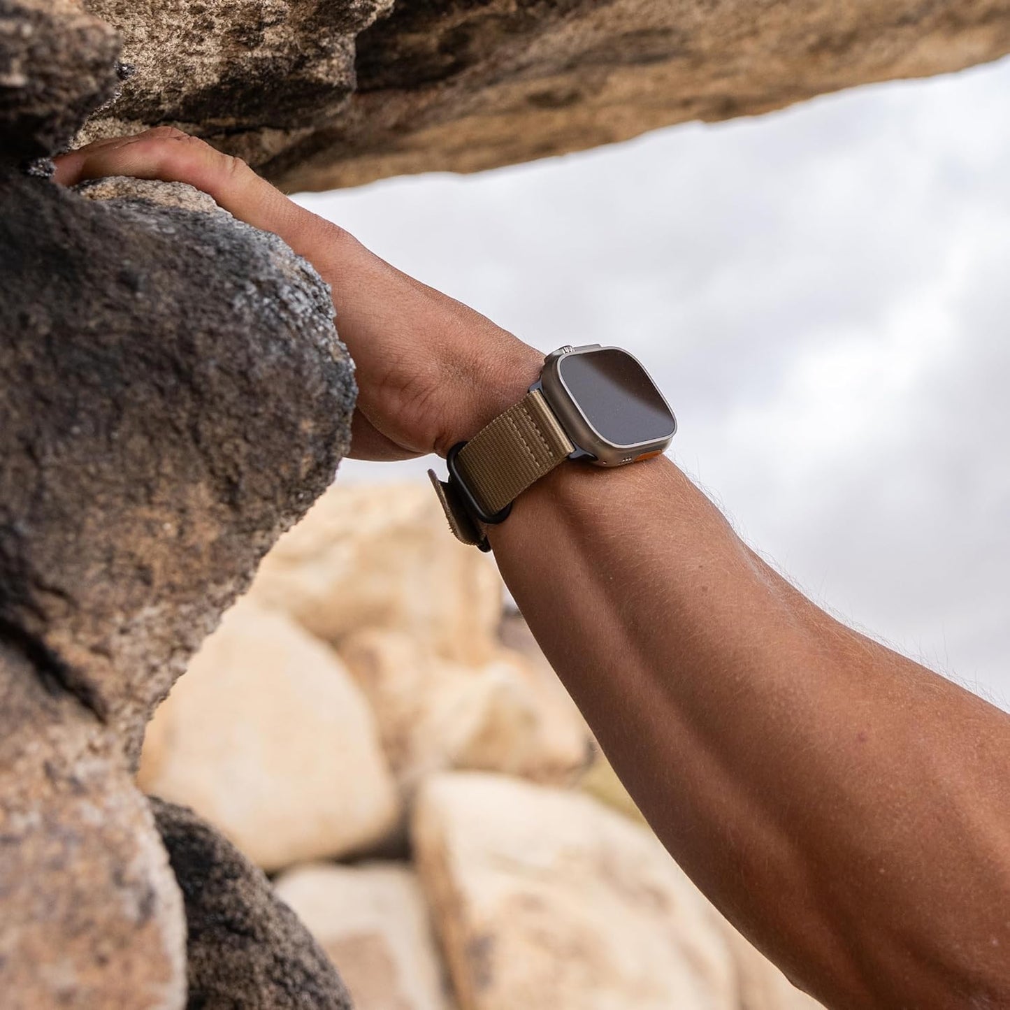 Hiking Trail Nylon Band | the Original Rugged Compatible with Apple Watch Band for Men & Women - Soft, Breathable, Woven Water-Resistant Nylon Mens Iwatch Strap | Fits 41Mm 40Mm 38Mm Series 9 8 7 6 SE 5 4 & All Models (Dune Beige)