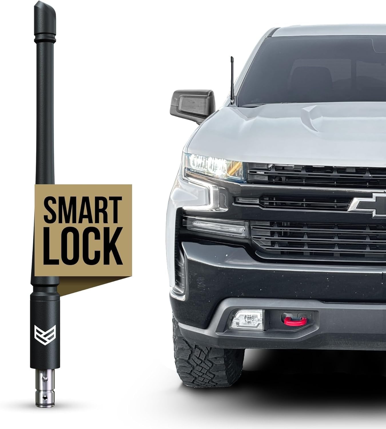Truck Antenna for Chevy Silverado & GMC Sierra Accessories (2014+) anti Theft - Carwash Safe Short Replacement Antenna (5 Inch Flexible)