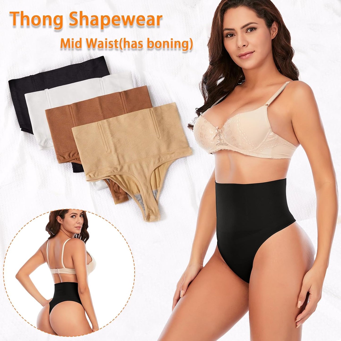 Tummy Control Thong Shapewear for Women Seamless Shaping Thong Panties Body Shaper Underwear