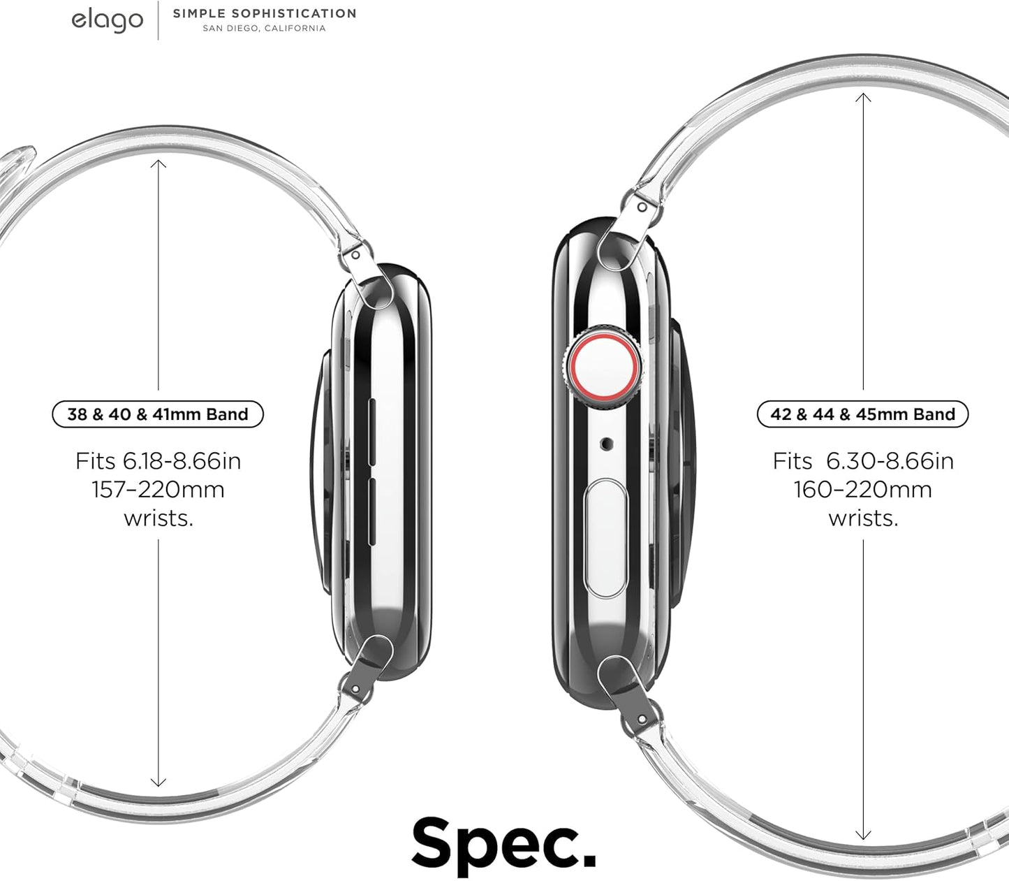 Clear Band Compatible with Apple Watch Band Ultra2/Ultra/Se/10/9/8/7/6/5/4/3/2/1 Compatible with Iwatch 38Mm 40Mm 42Mm 44Mm 45Mm 46Mm 49Mm – Transparent Protective Band, Watch Strap Connector Included