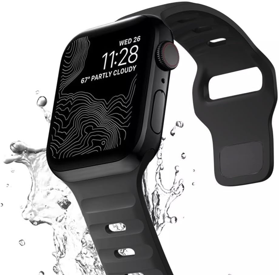 Sport Band Compatible with Apple Watch Bands 49Mm 46Mm 45Mm 44Mm 42Mm 41Mm 40Mm 38Mm for Men Women, Soft Silicone Apple Watch Ultra Band for Apple Watch Series 10 9 8 7 6 5 4 3 2 1 SE Ultra/Ultra 2