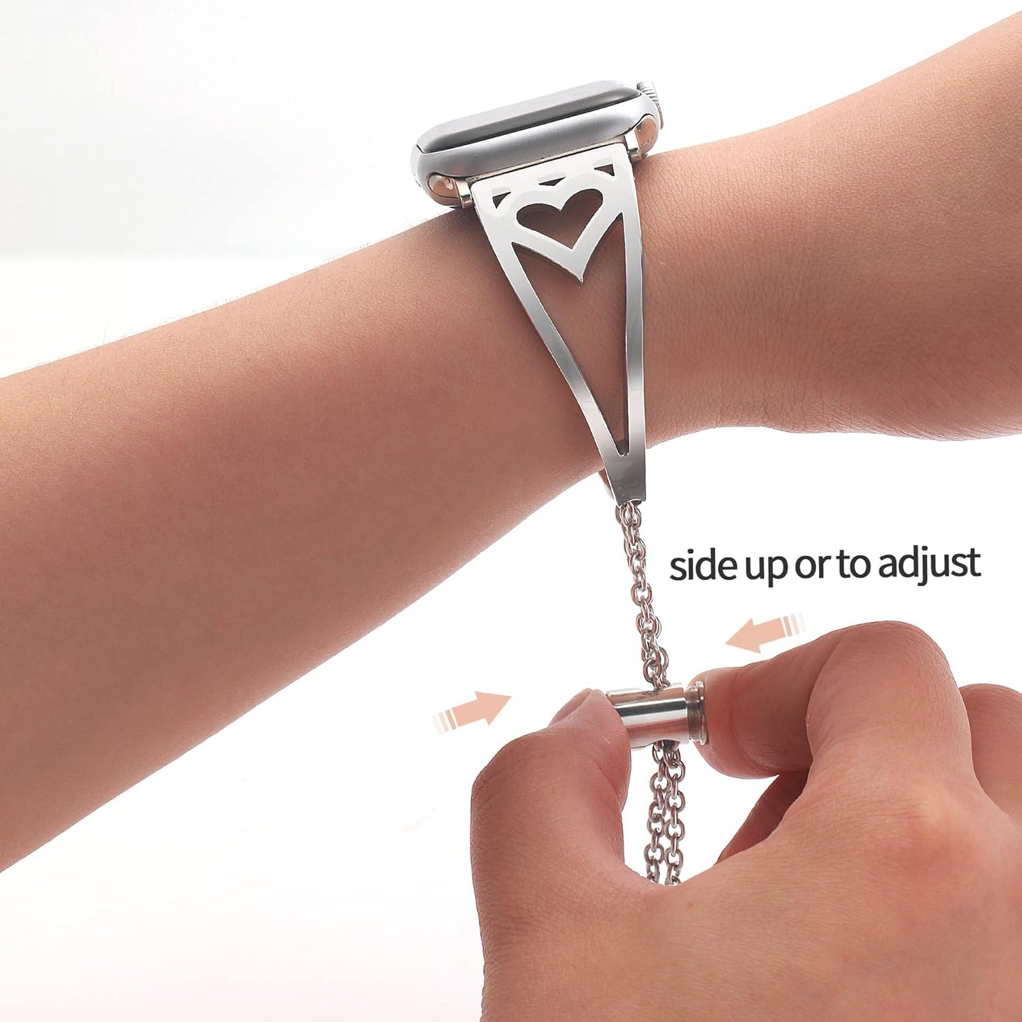 Bling Bands Compatible with Apple Watch Band 38Mm 40Mm 41Mm 42Mm 44Mm 45Mm Iwatch SE Series 7/6/5/4/3/2/1, Stainless Steel Bands Dressy Jewelry Diamond Bracelet Bangle Wristband Women