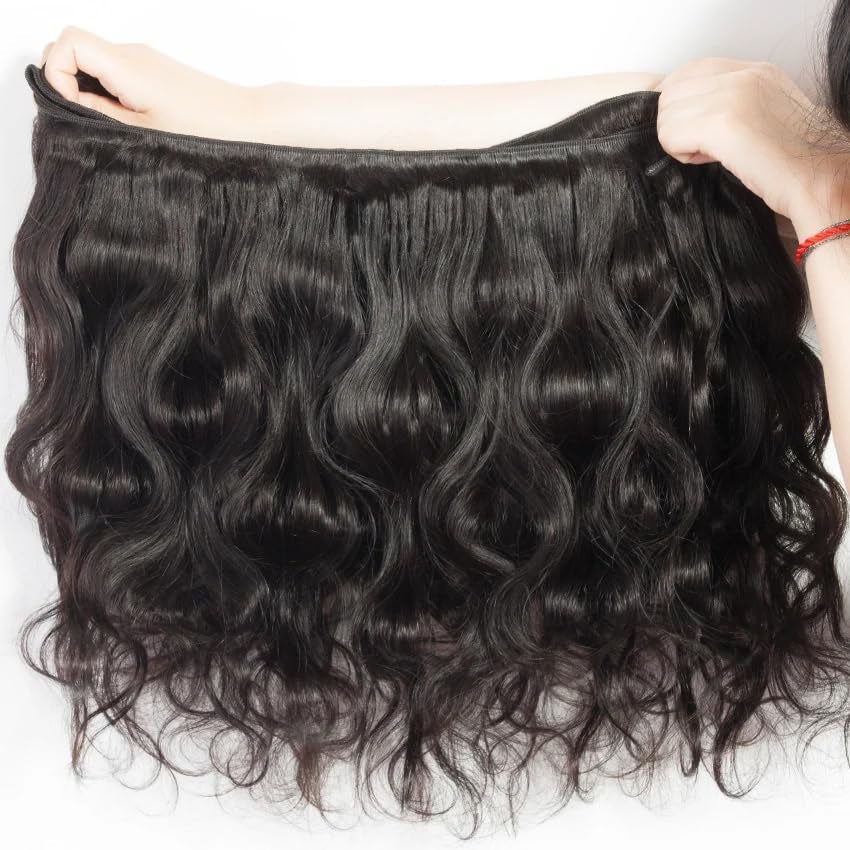 Human Hair Bundles 16 18 20 22 Inch Body Wave Bundles Human Hair 12A 100% Unprocessed Brazilian Virgin Hair Weave 4 Bundles Deals Human Hair Natural Black Color (Body Wave 4Pcs, 16 18 20 22)