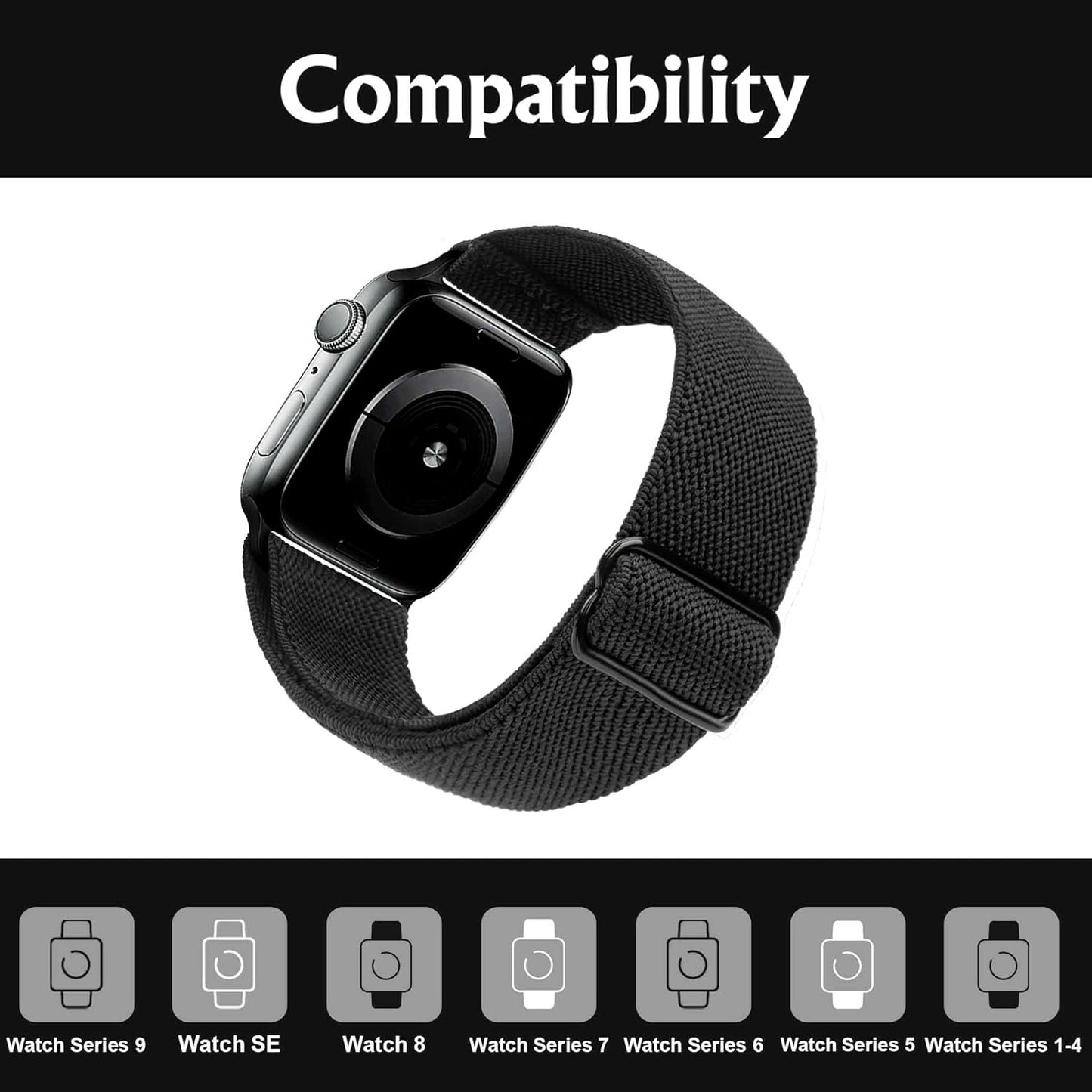 Stretchy Watch Band Compatible for Apple Watch Band 45Mm 44Mm 42Mm Comfortable Adjustable Sport Band for Iwatch Series 7 6 5 4 SE 3 2 1 Women Men