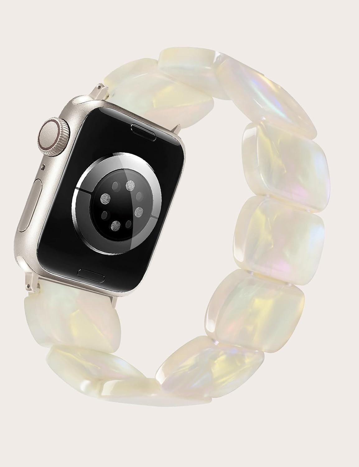 Tortoise Stretchy Watch Band with Bling Case with HD Screen Protector Compatible with Apple Watch 38Mm 40Mm 41Mm 42Mm 44Mm 45Mm 49Mm for Women for Iwatch Series 9/8/7/6/5/4/3/2/1/SE