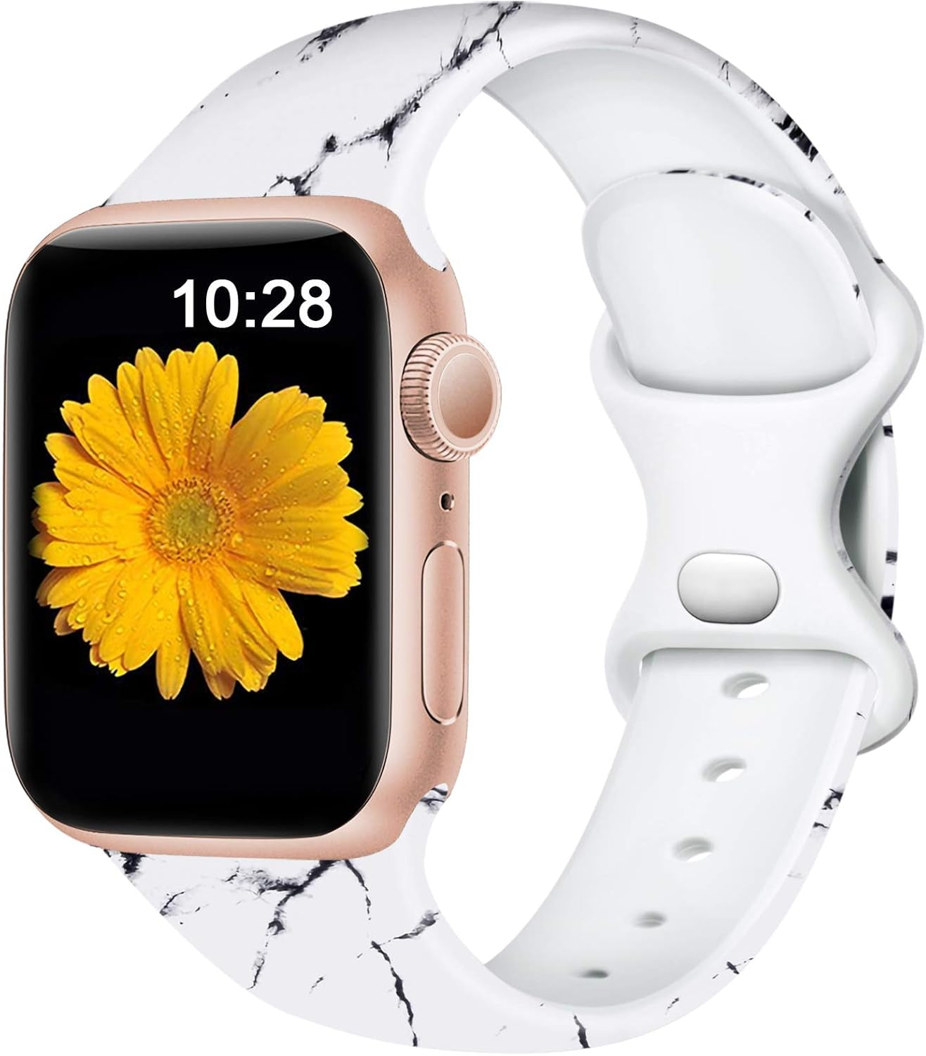Band Compatible with Apple Watch Band 41Mm 40Mm 38Mm 45Mm 44Mm 42Mm 49Mm for Women Girls Men, Cute Silicone Floral Wristband Strap for Iwatch Series 9 8 7 SE 6 5 4 3 2 1 Ultra