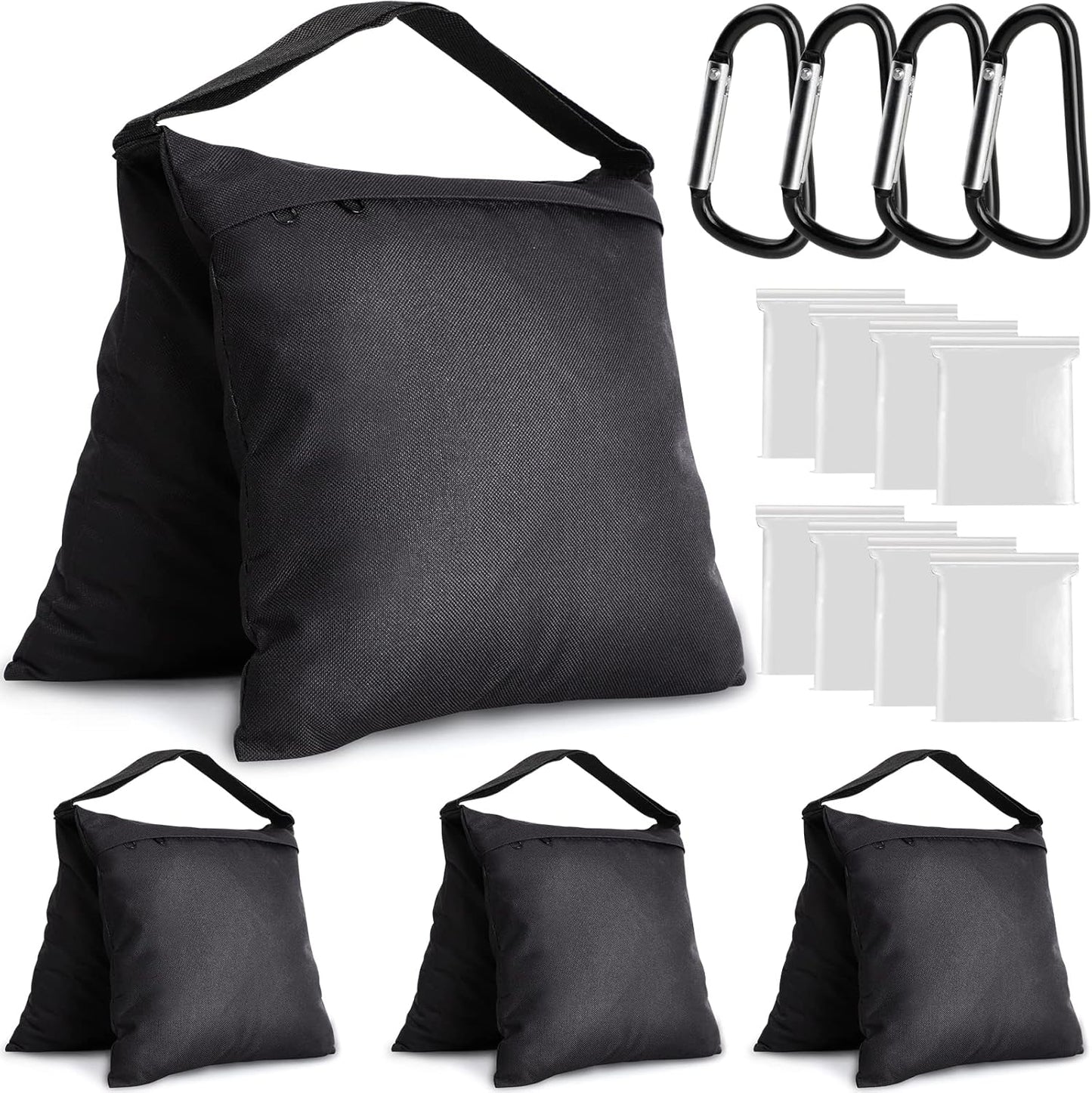 4 Packs Sandbags Weight Bags for Light Stand Photography Video Equipment, Heavy Duty Saddlebag for Backdrop Stand, Photo Tripod, Canopy, Pop up Tent, Umbrella Base, Fishing Chair, Picnic Table