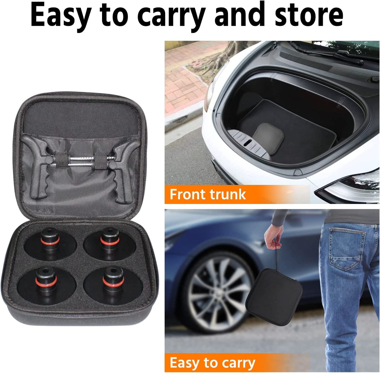 Lifting Jack Pads for Tesla Model 3/Y/S/X,4Pcs Tesla Pucks Accessories with Tire Repair Tools for Tesla Vehicles 2013 to 2024