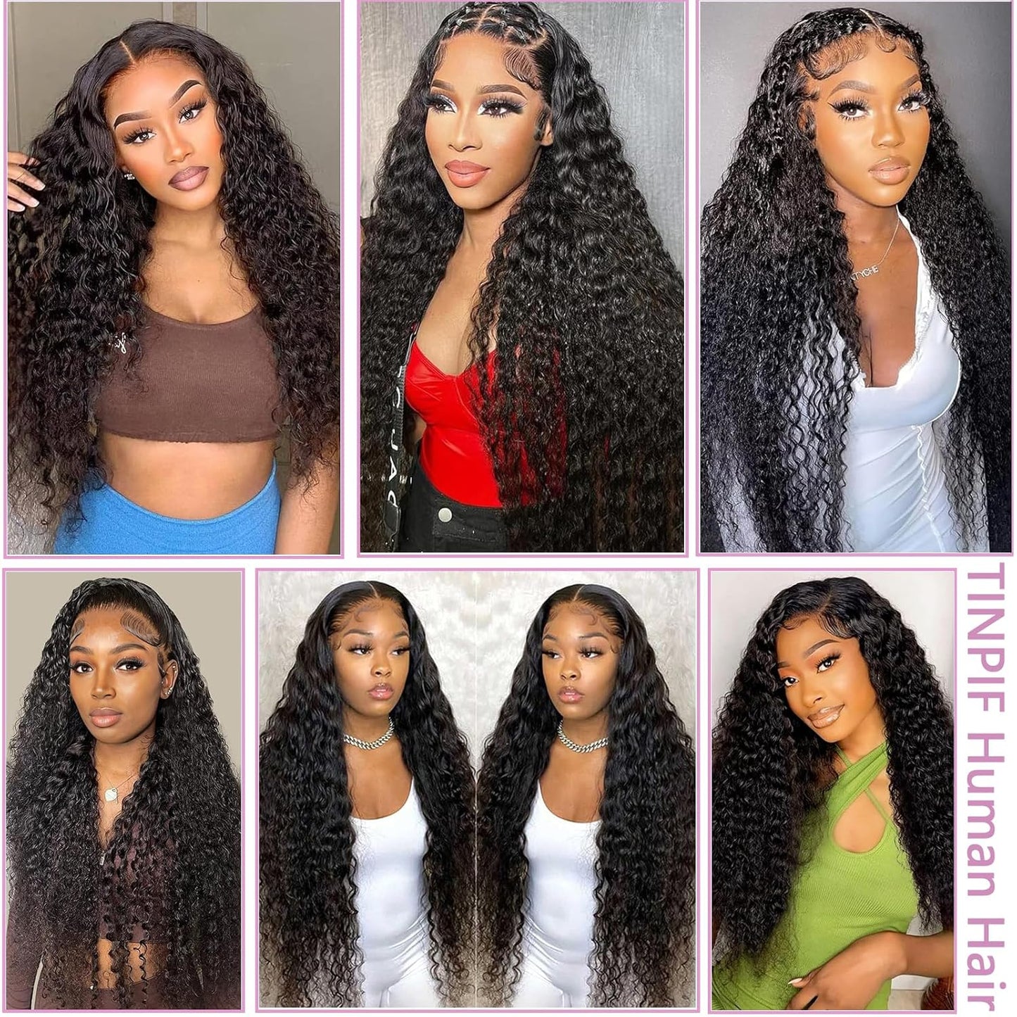 Deep Wave Human Hair Bundles 4 Bundles 16 18 20 22 Inch Curly Bundles Human Hair 100% Unprocessed Virgin Hair Water Wave Bundles Wet and Wavy Bundles Double Weft Thick and Full Natural Black