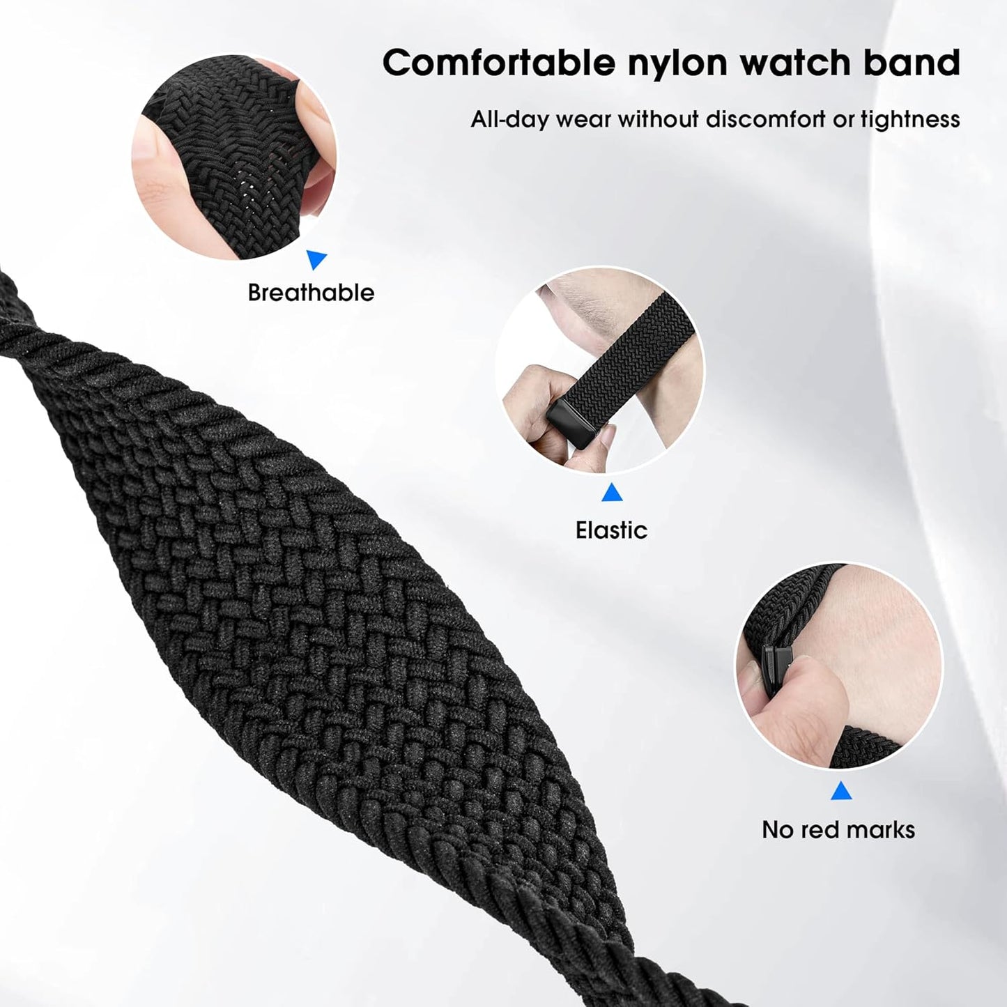 Magnetic Stretchy Watch Band Compatible for Apple Watch Band 38Mm 40Mm 41Mm,Comfortable Adjustable Straps Wristbands for Iwatch Series 9 8 7 6 5 4 SE 3 2 1 Ultra 1 2 Women Men,Black