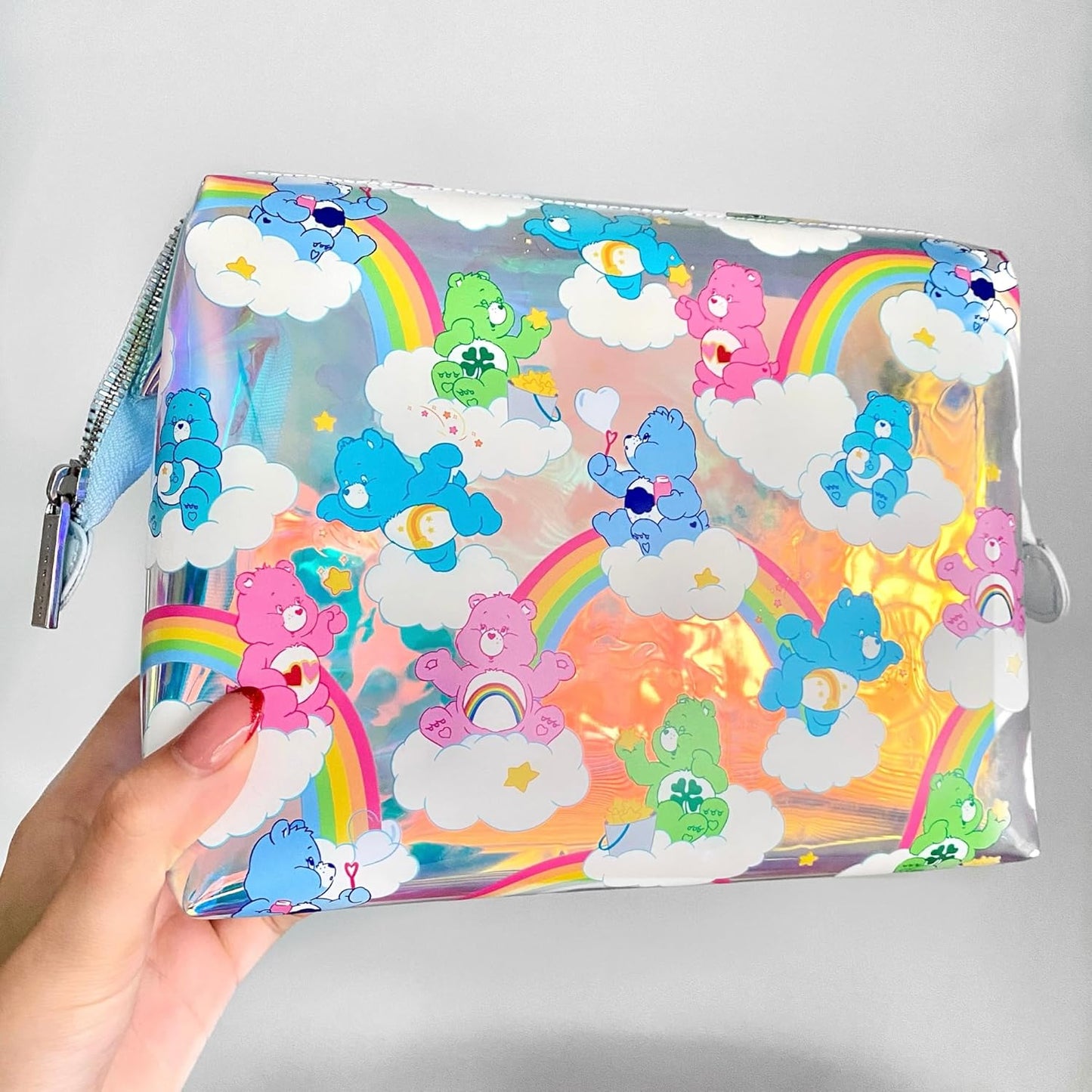 Wash Bag - Disney Care Bears Toiletry Bag, Clear Makeup Bag, Ideal for Cosmetics, Travel Accessories, Cute Toiletries Essentials Bag for Women, Girls, and Kids, Pencil Case UK