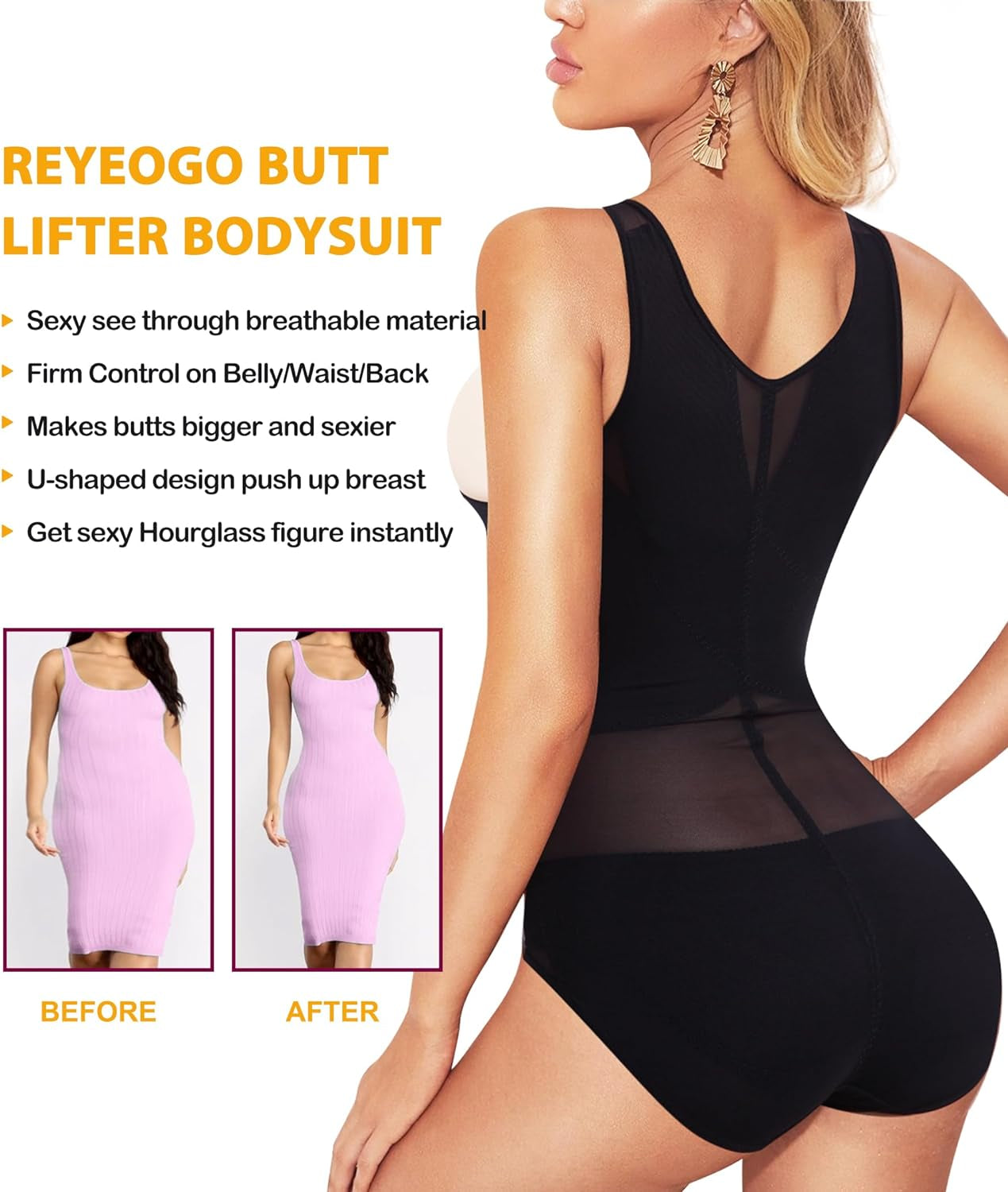 Shapewear Bodysuit for Women Tummy Control Butt Lifter Panty Hi-Waist Trainer Stomach Body Shaper Slimming Girdles