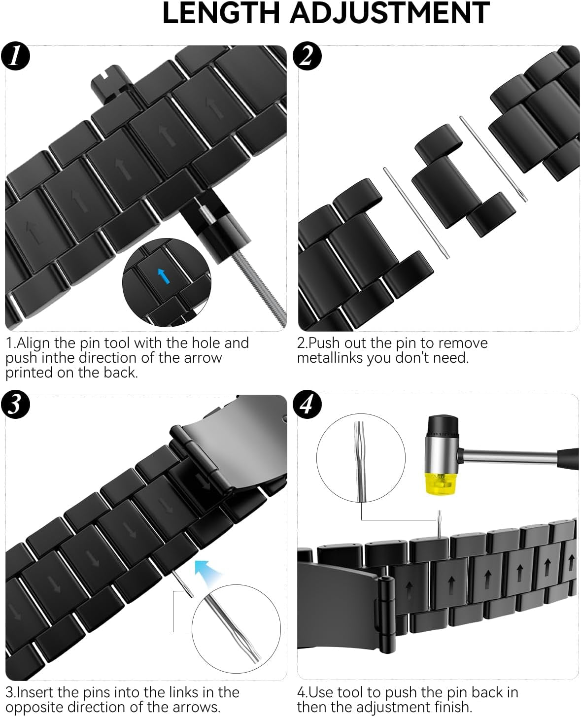 Compatible with Apple Watch Band 49Mm 45Mm 44Mm 42Mm for Men Women, Stainless Steel Metal Watch Bands for Iwatch SE2 SE Series 9 8 7 6 5 4 3 2 1 Midnight Black