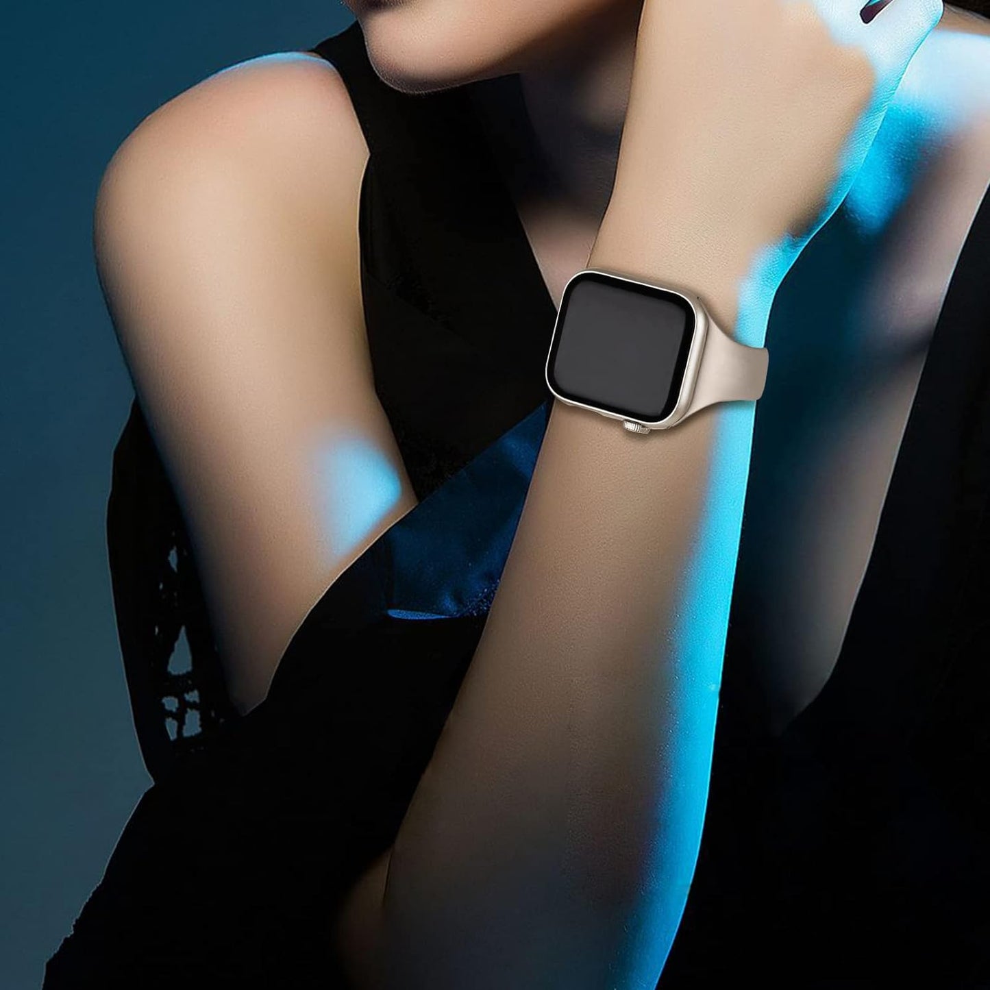6 Pack Bands Compatible with Apple Watch 38Mm 40Mm 41Mm 42Mm 44Mm 45Mm 49Mm, Slim Thin Narrow Replacement Soft Silicone Sport Strap for Iwatch Series Ultra/Ultra 2 9/8/7/6/5/4/3/2/1 SE Women Men