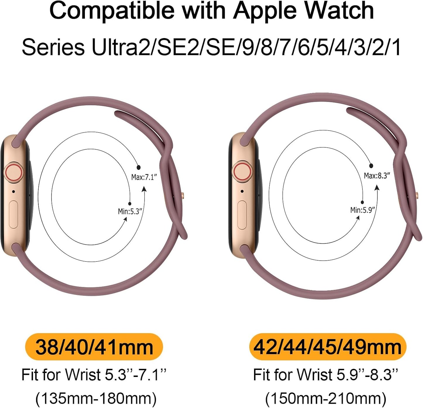 Band for Apple Watch Series 8 SE 7 6 5 4 3 2 1 45/41/40/44/38/42Mm Women Men Soft Replacement Silicone Band for Iwatch