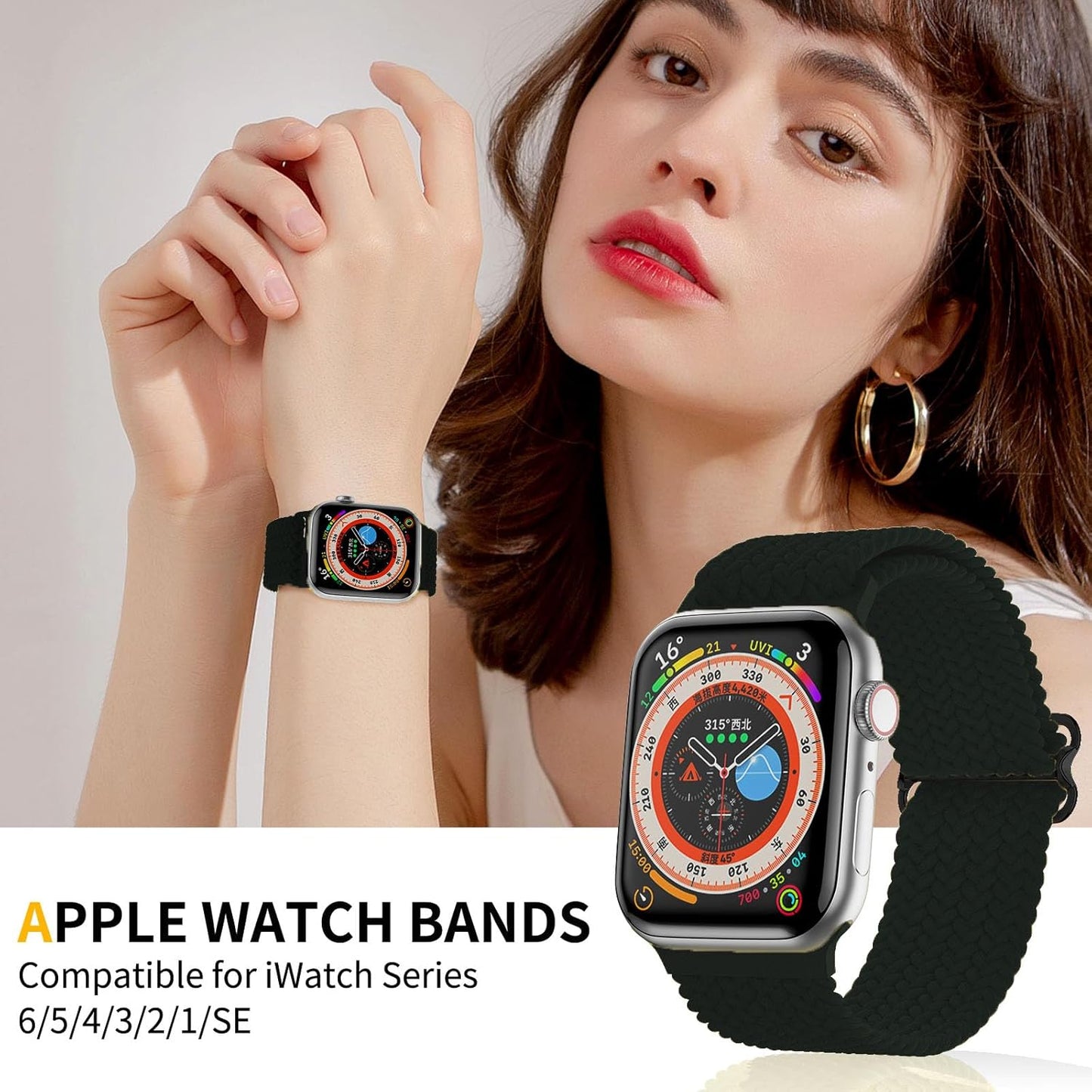 Band Compatible with Apple Watch 38Mm 40Mm 41Mm,Nylon Sport Strap for Iwatch Series Ultra 9/8/7/6/5/4/3/2/1 SE 03