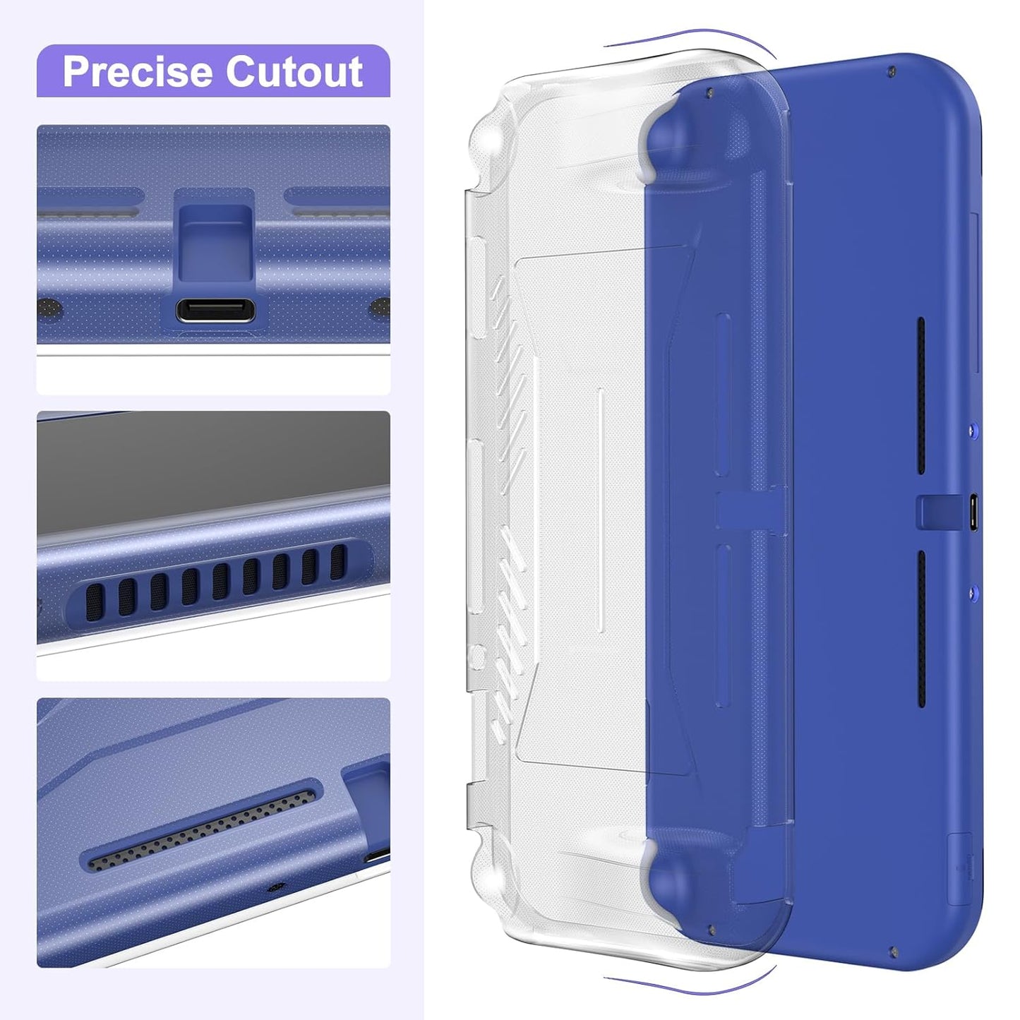Switch Lite Case 18 in 1 Switch Lite Accessories Bundle with Switch Lite Carrying Case, Switch Game Case, Switch Lite Screen Protector, Switch Thumb Grips (Purple)