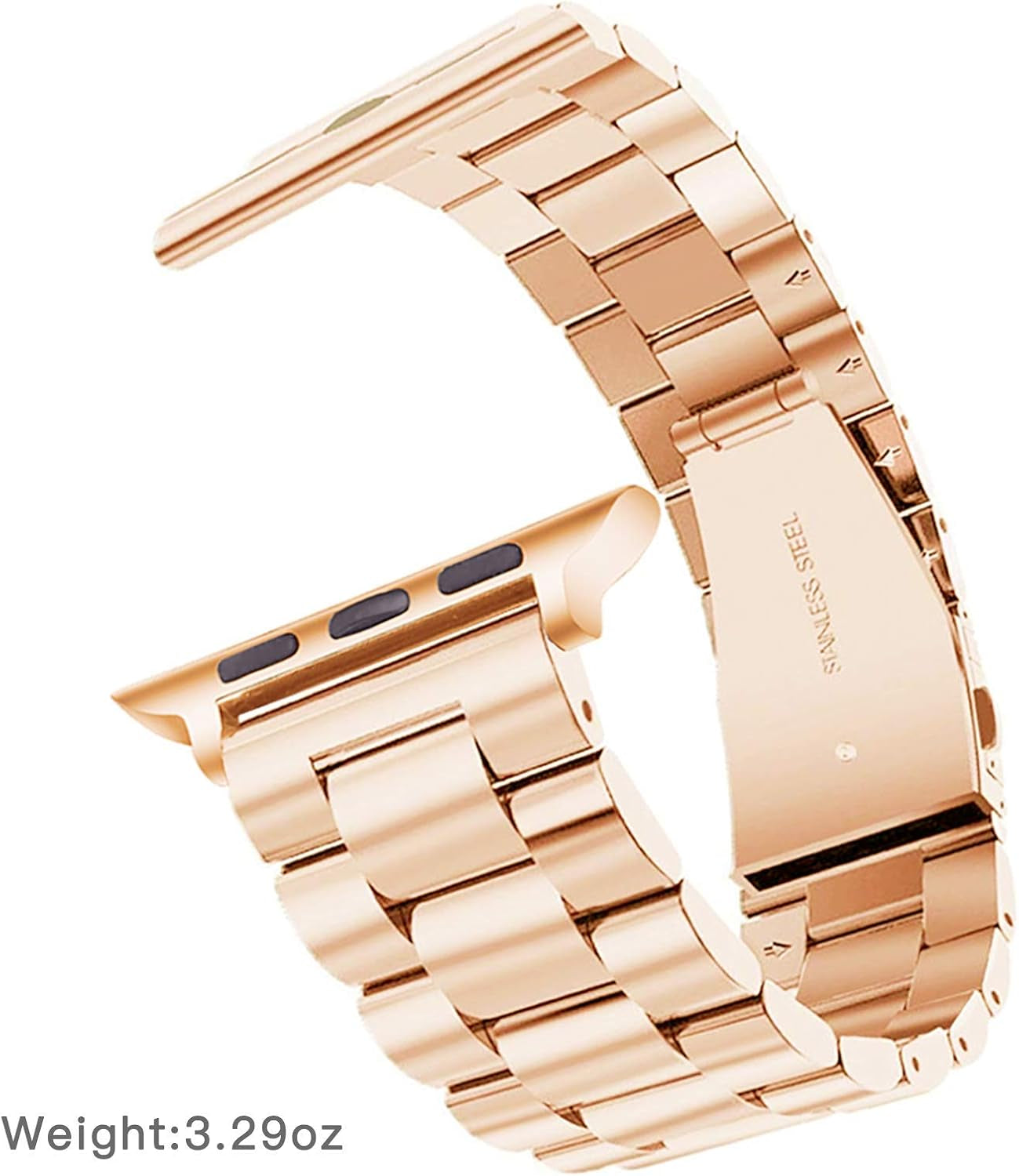 Compatible with Apple Watch Band 42Mm 44Mm, Business Solid Stainless Steel Metal Band Replacement Iwatch Strap for Apple Watch Series 6/5/4/3/2/1, SE for Men Women- Rose Gold(42Mm/44Mm)