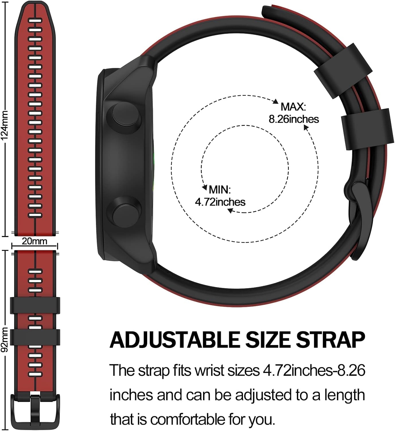 Compatible with Vivoactive 3 Band, 20Mm Width Soft Silicone Watch Bands Replacement for Garmin Vivomove 3/Music/Luxe/Style/Hr/Forerunner 245/645 Music/Samsung Galaxy Watch 42Mm Smartwatches