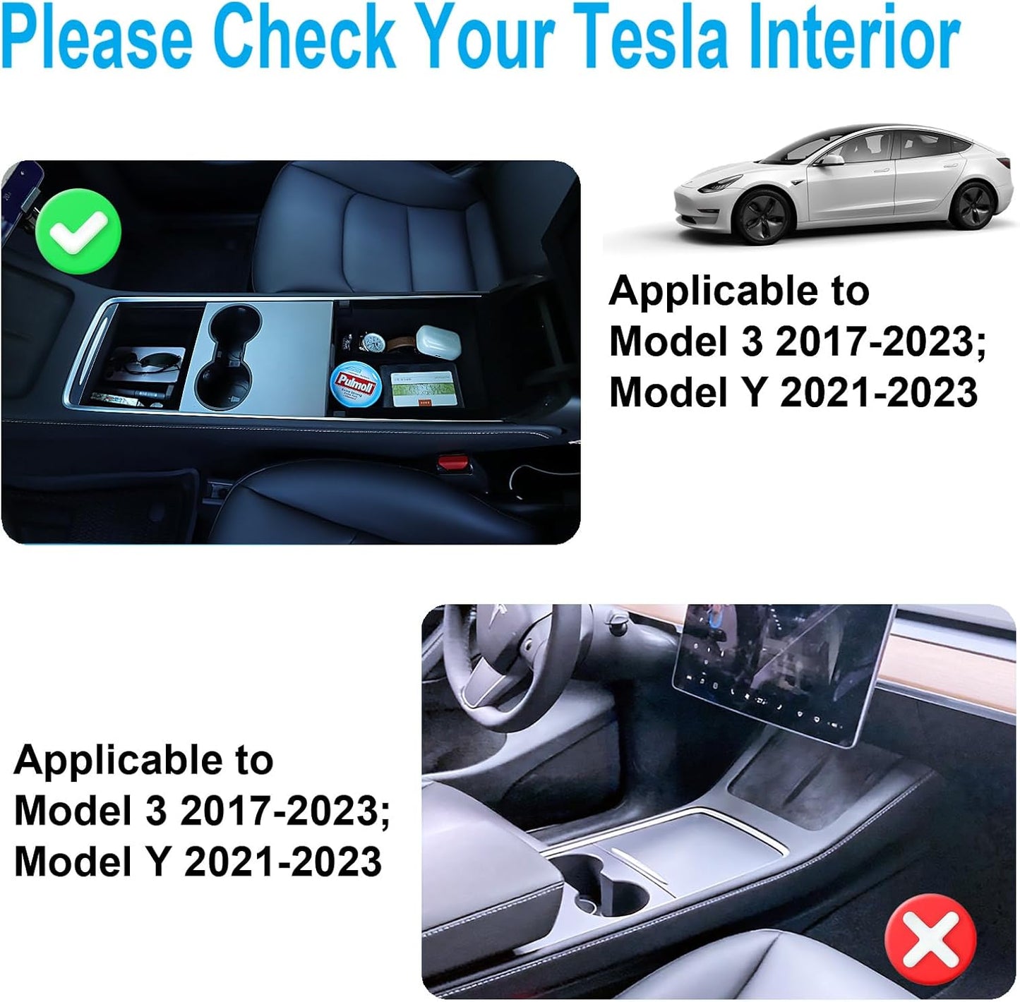 5Pcs Tesla Model Y Accessories 2024 - Center Console Organizer Tray, Silicon Cup Holder Insert, Rear Trunk Hook, Camera Cover, for Tesla Model 3 2021-2023, Tesla Model Y 2019-2023