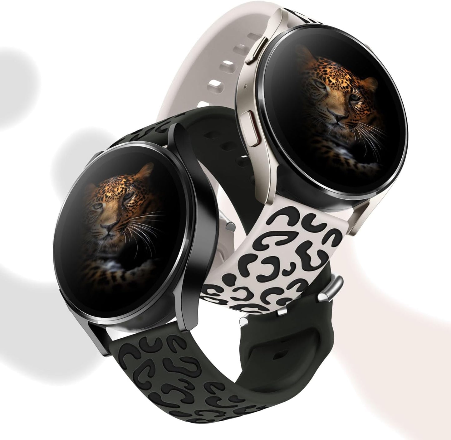 Leopard Watch Band Compatible with Samsung Galaxy Watch Series 7, FE, 6, 5, 4, Galaxy Watch 6 Classic/Watch 4 Classic/Watch 5 Pro, Soft Silicone Cheetah Sport Wristband for Samsung Active2/Galaxy Watch3 41MM Wristband, 1-PACK