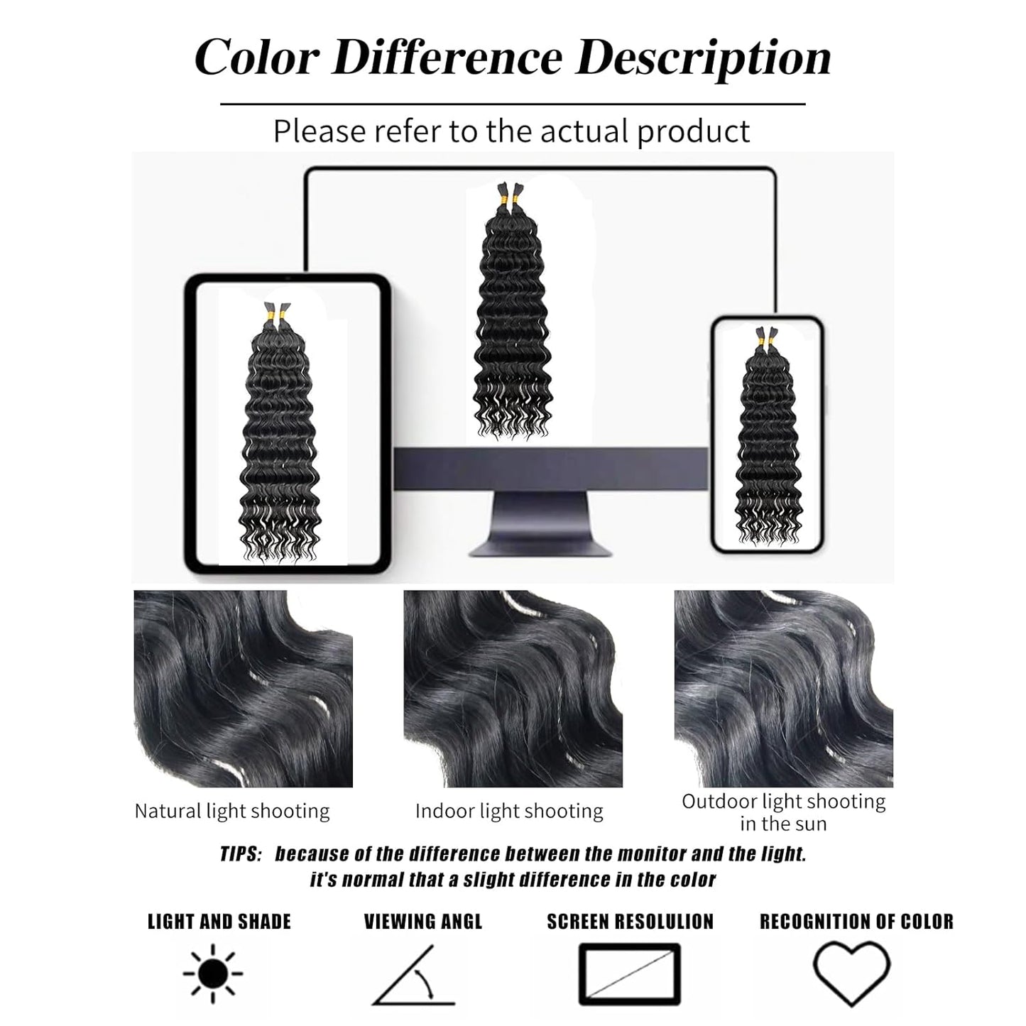 Boho Hair for Braiding Curly Braiding Hair Deep Wave Bulk Hair for Braiding 2 Bundles 100G Natural Black Micro Twist No Weft Wet and Wavy Braiding Hair (1B, 18 Inch)