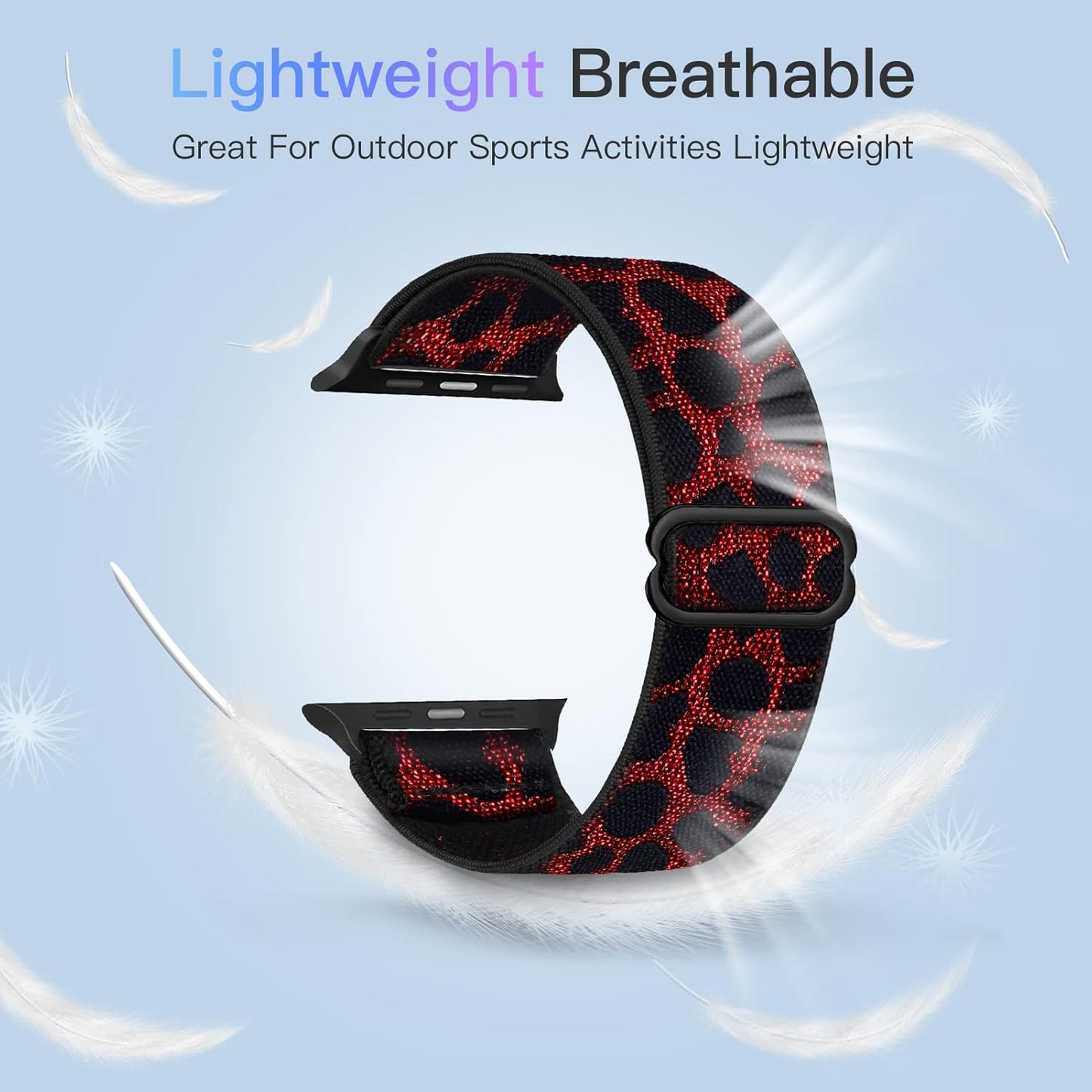 Stretchy Nylon Solo Loop Band Compatible with Apple Watch Band 49/45/44/42Mm 38/40/41Mm, Adjustable Braided Sport Elastic Wristbands Women Men Strap for Iwatch Series Ultra SE 8/7/6/5/4/3/2/1