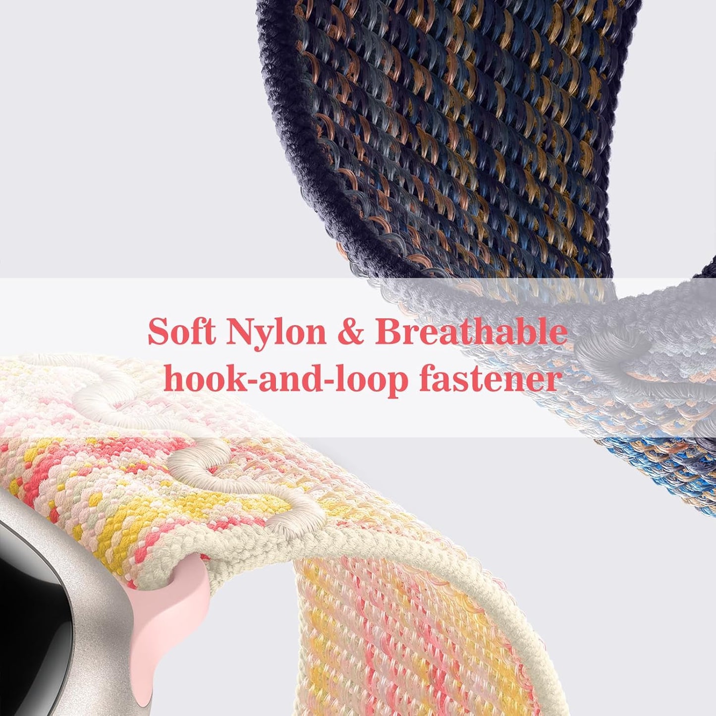 Nylon Band Compatible with Apple Watch Band 38Mm 40Mm 41Mm 42Mm 44Mm 45Mm 49Mm for Men Women, Sport Loop Adjustable Wristbands for Iwatch Series 9 8 7 6 5 4 3 2 1 SE