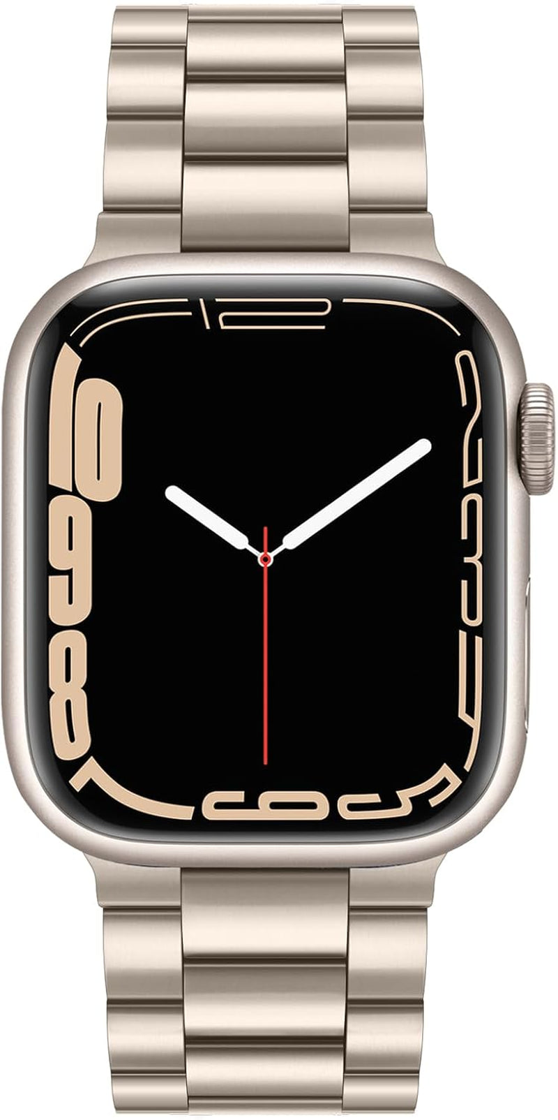 Band Compatible with Apple Watch Band 49Mm 45Mm 44Mm 42Mm Premium Stainless Steel Metal Replacement Strap Compatible with Apple Watch Ultra 2 Ultra Series 9 8 7 6 5 4 3 2 1 SE, Starlight