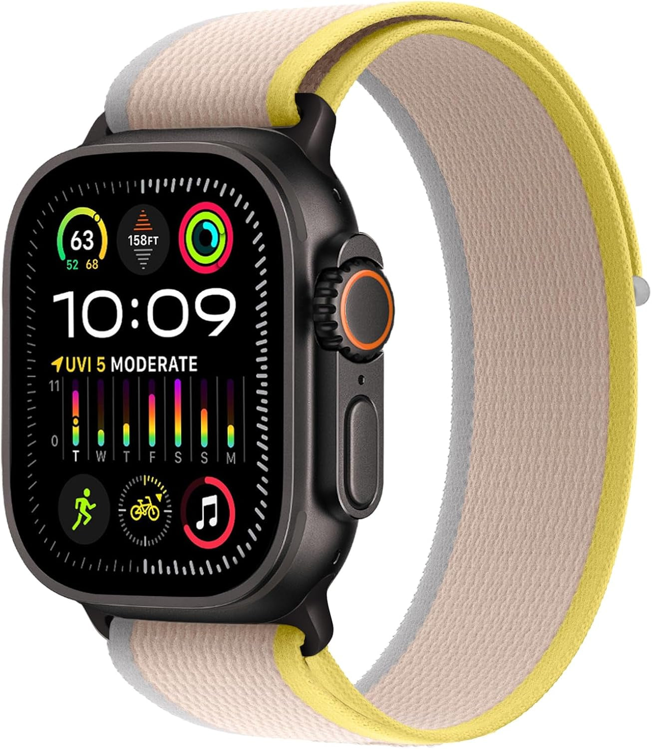 Trail Loop Nylon Band - Compatible with Apple Watch Ultra 2 Band/Ultra Band 49Mm 45Mm 44Mm Men Women, Braided Elastic Weave Sport Strap for Iwatch Ultra 2, Iwatch Ultra Series 10 46Mm SE/9/8/7/6/5/4
