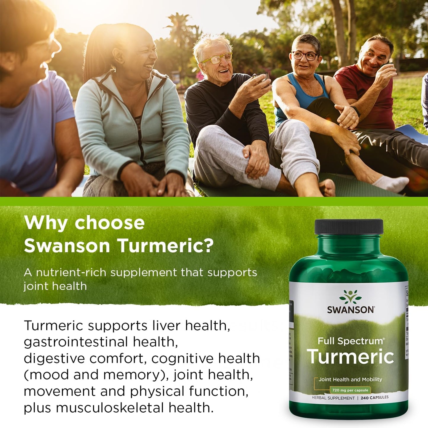 Turmeric Antioxidant, Joint Health, Cardiovascular, Liver Detox, Mood and Memory Support Supplement Curcuma Longa (Rhizome) 720 Mg, 240 Capsules, 120 Servings, 1.44 Grams per Serving TLBH