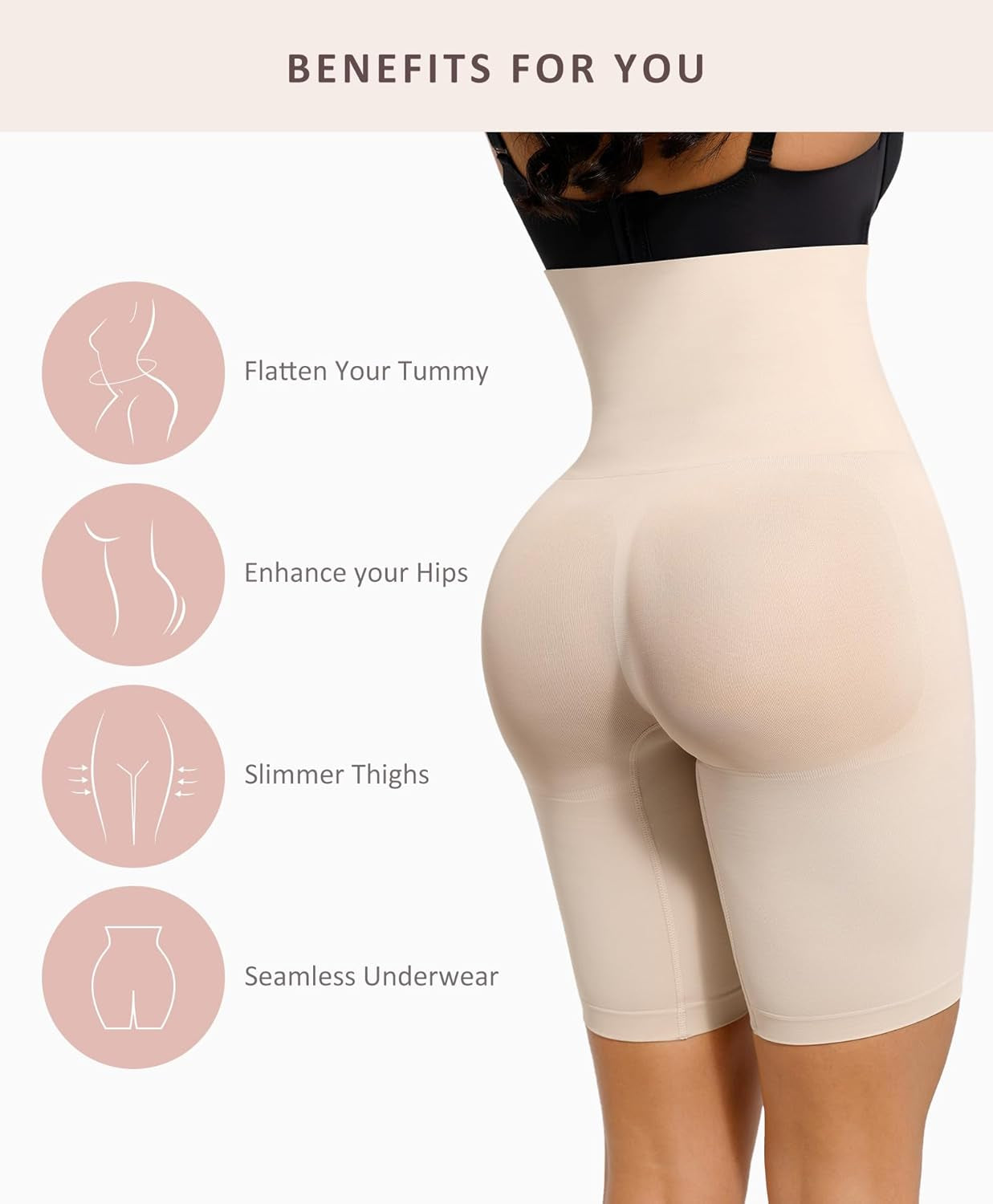 Tummy Control Shapewear for Women High Waist Body Shaper Shorts Butt Lifting Control Panties