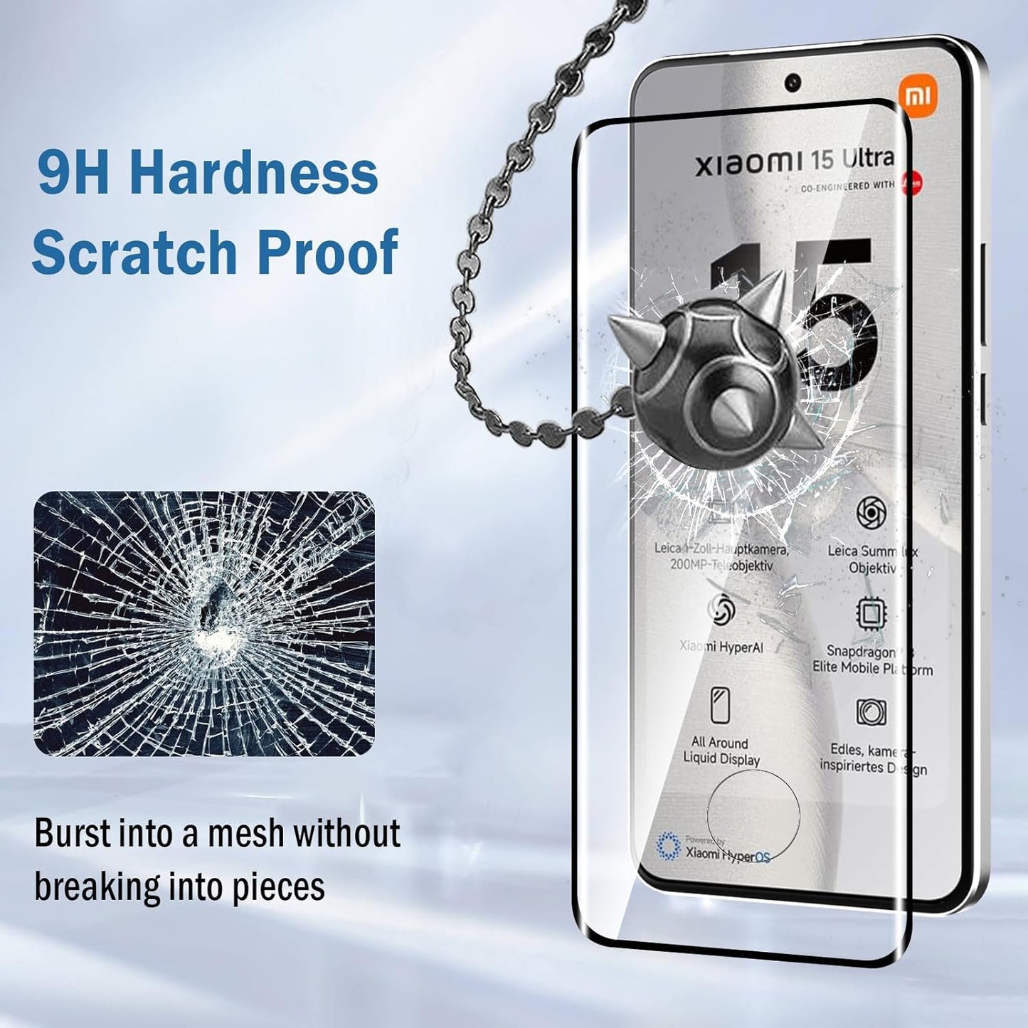 2 Pack 3D Compatible with Xiaomi 15 Pro/Xiaomi 15 Ultra Screen Protector, 3D Full Coverage 9H Tempered Glass Film, HD Clear Scratch Resistant, Bubble-Free