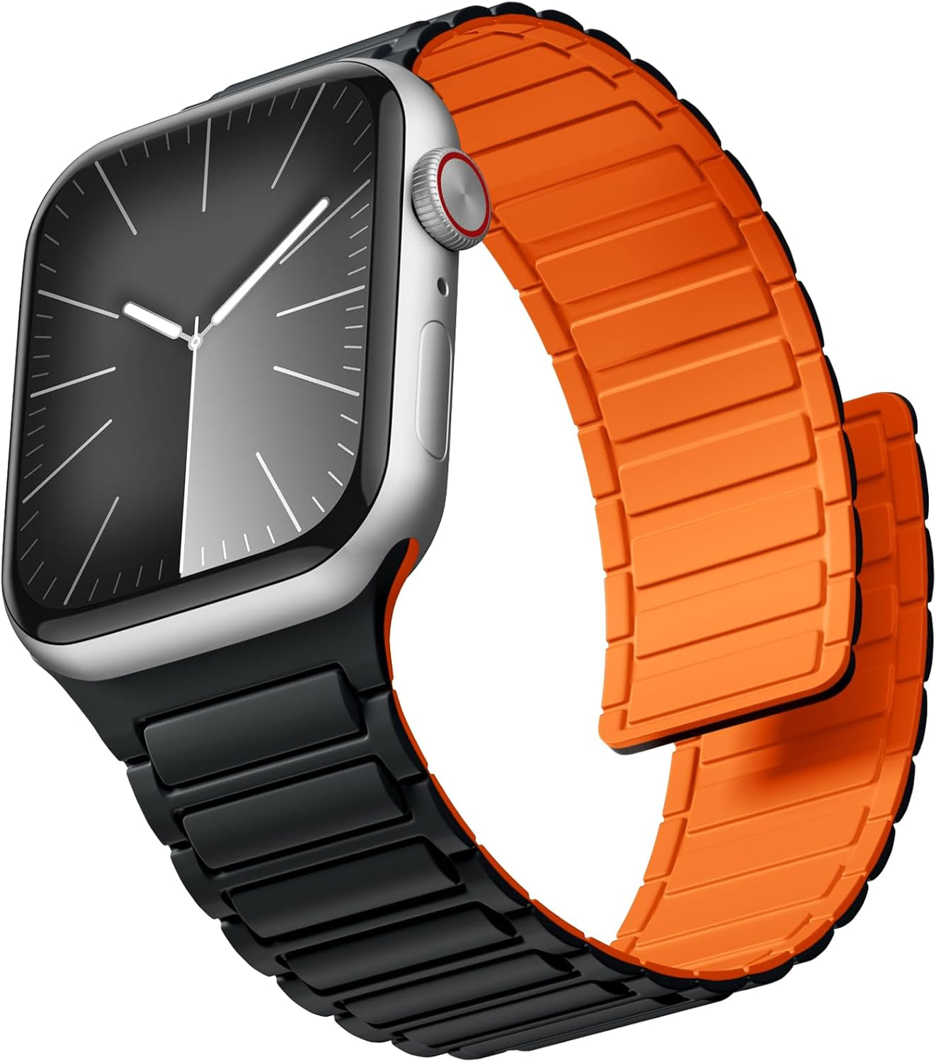 Magnetic Band Compatible with Apple Watch 45Mm for Men 46Mm 44Mm 42Mm 41Mm 40Mm 38Mm 49Mm Bands, Sport Silicone Strap Strong Magnet Link Wristband for Iwatch Series 10 9 8 7 6 5 4 3 SE Ultra 2