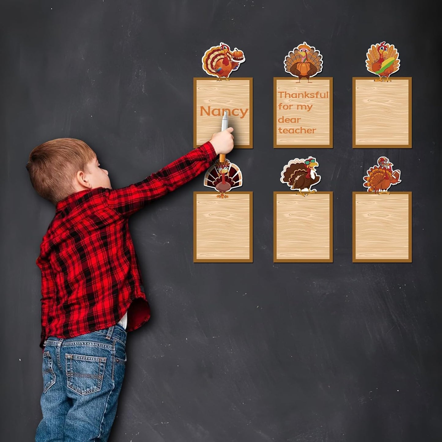 120Pcs Large Bulletin Board Name Tag Note Cards - 7X5Inches Brown Thanksgiving Turkey Cutouts with Glue Points,Craft Thanksgiving Bulletin Board Decoraion for Indoor Outdoor Decor Supplies