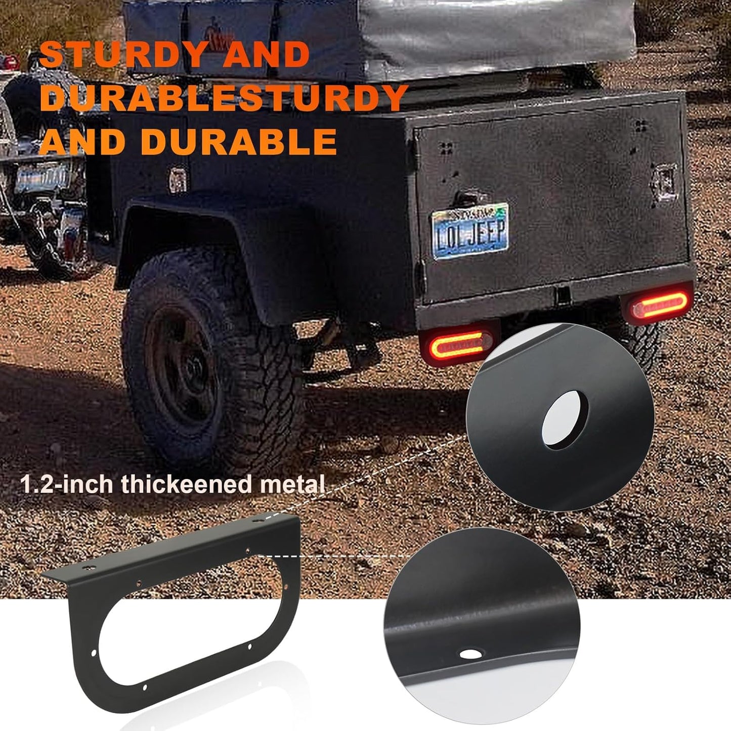 Trailer Lights with Bracket, Oval LED Trailer Lights with Sequential Turn Signal, Tail, Brake, Reverse, Submersible Boat Trailer Light Kit for Trucks, Tractor, Utility Trailer, RV, Caravan TRUCK DRIVER