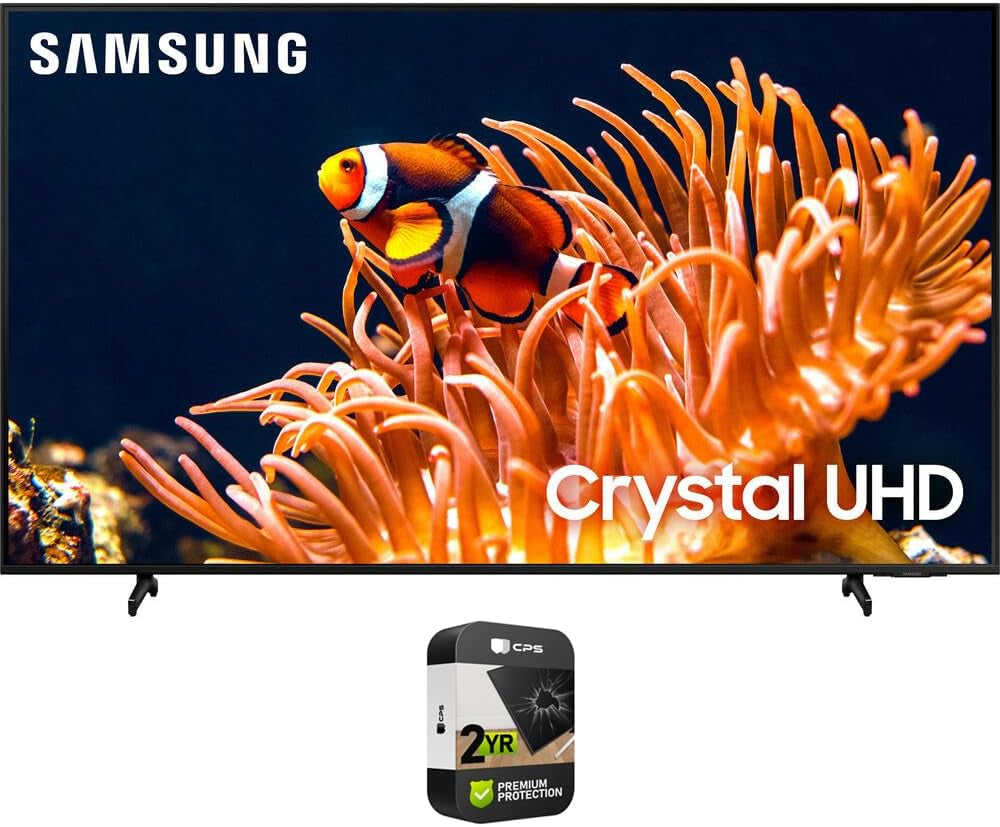 43 Inch DU8000 Crystal UHD LED 4K Smart TV Bundle with 2 YR CPS Enhanced Protection Pack (2024 Model)