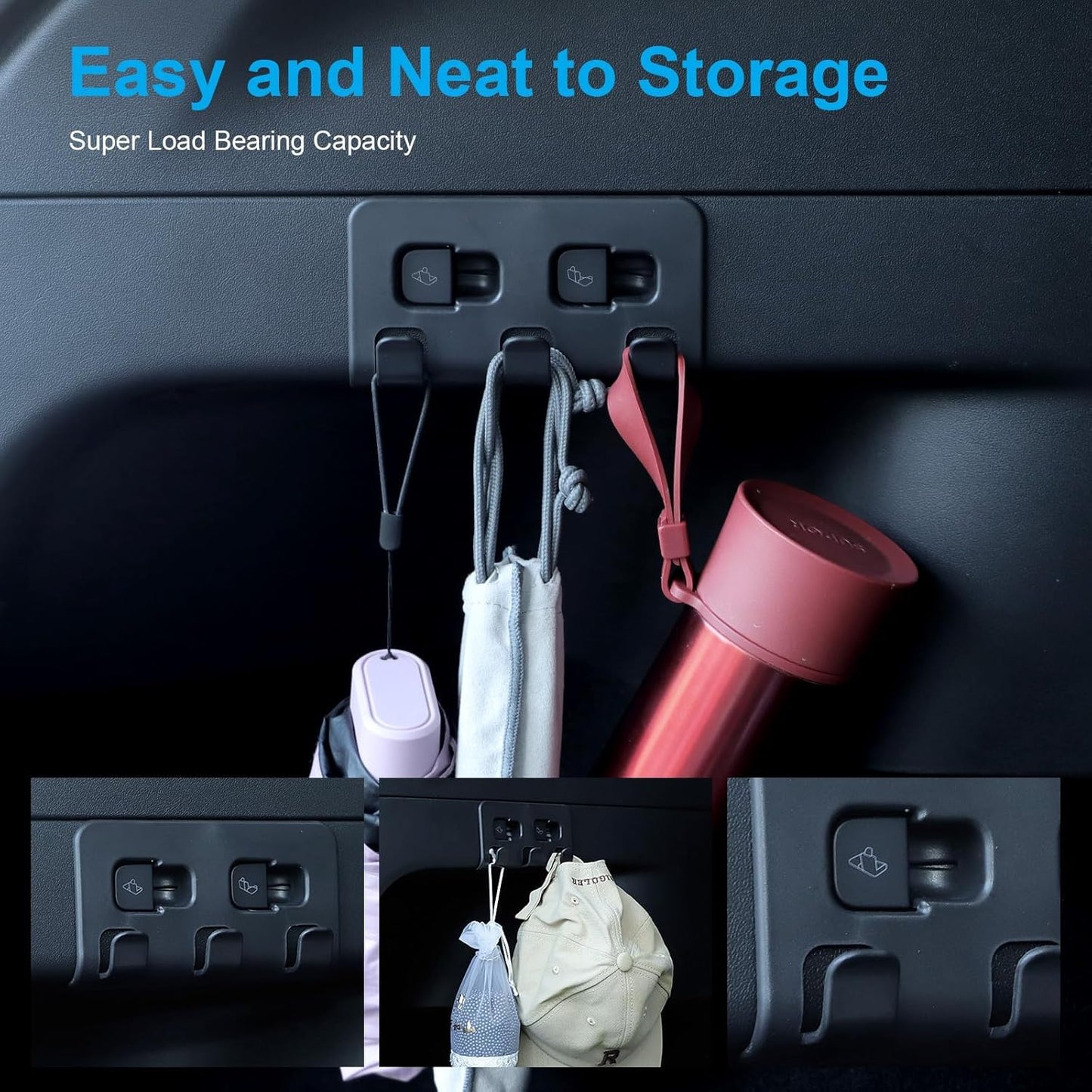 5Pcs Tesla Model Y Accessories 2024 - Center Console Organizer Tray, Silicon Cup Holder Insert, Rear Trunk Hook, Camera Cover, for Tesla Model 3 2021-2023, Tesla Model Y 2019-2023