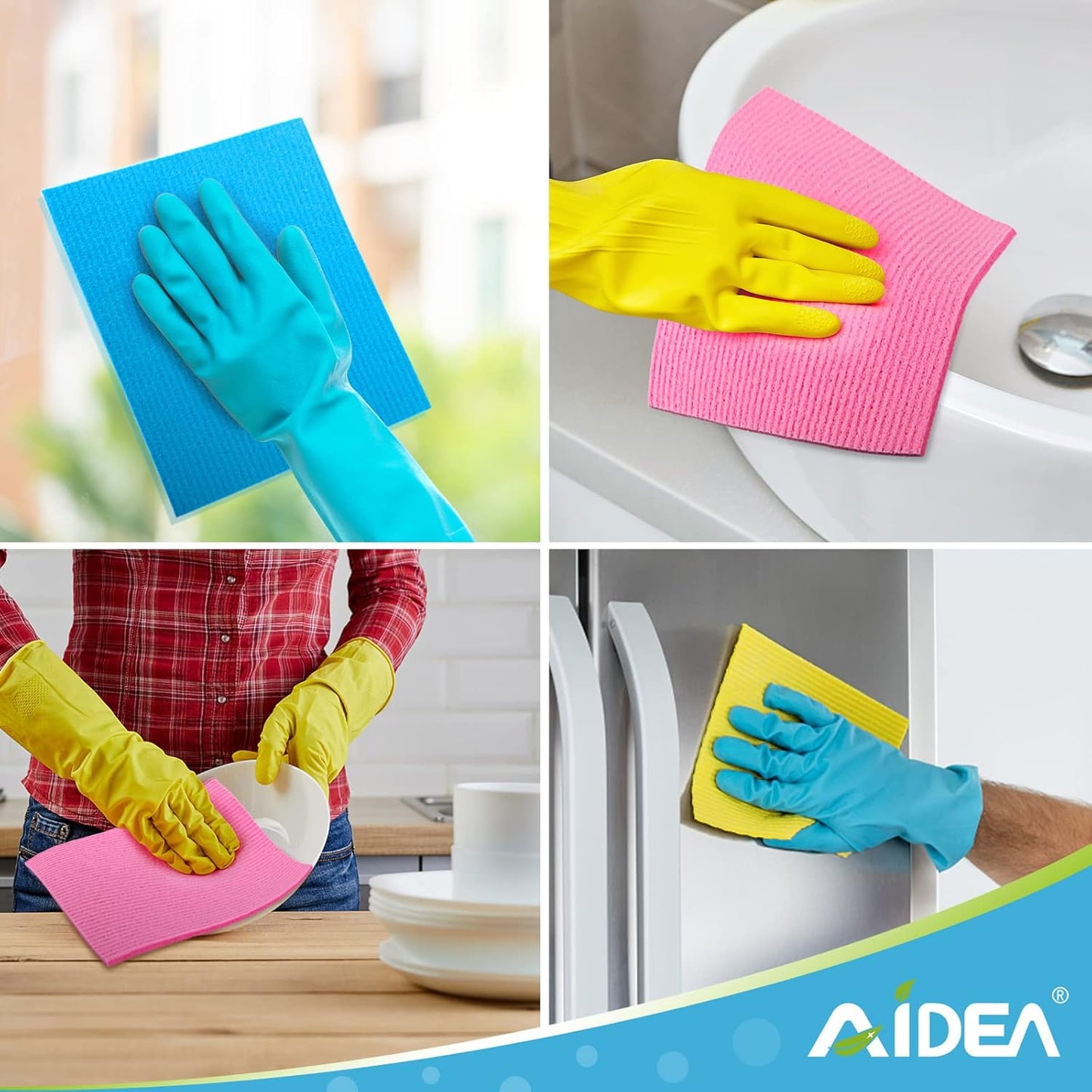 Swedish Dishcloths for Kitchen, 20PK, Reusable Paper Towels, Kitchen Washcloths Dish Rags, Eco Friendly No Odor Reusable Cleaning Cloths for Kitchen, Cellulose Sponge Cloths, 7"×6"